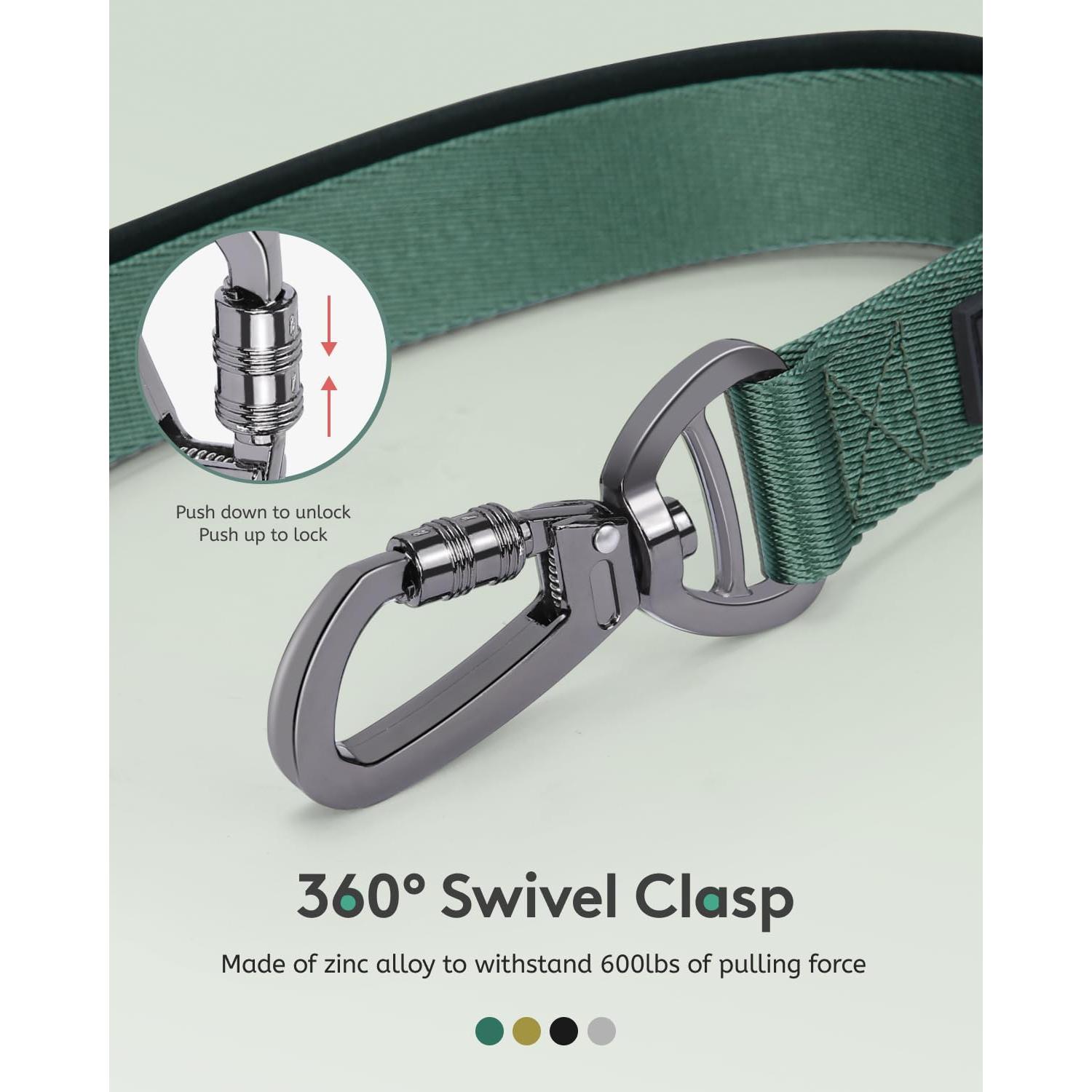 Correa Bungee para Perros MIDOG 1.2m con Bolsillo Verde