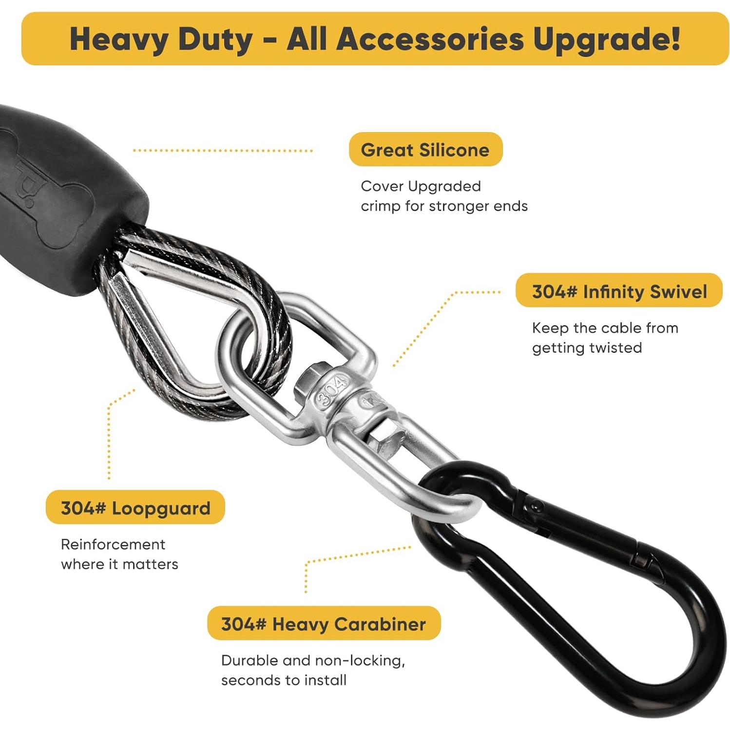 Cable de Atado para Perros Petbobi 6M Alta Resistencia Negro