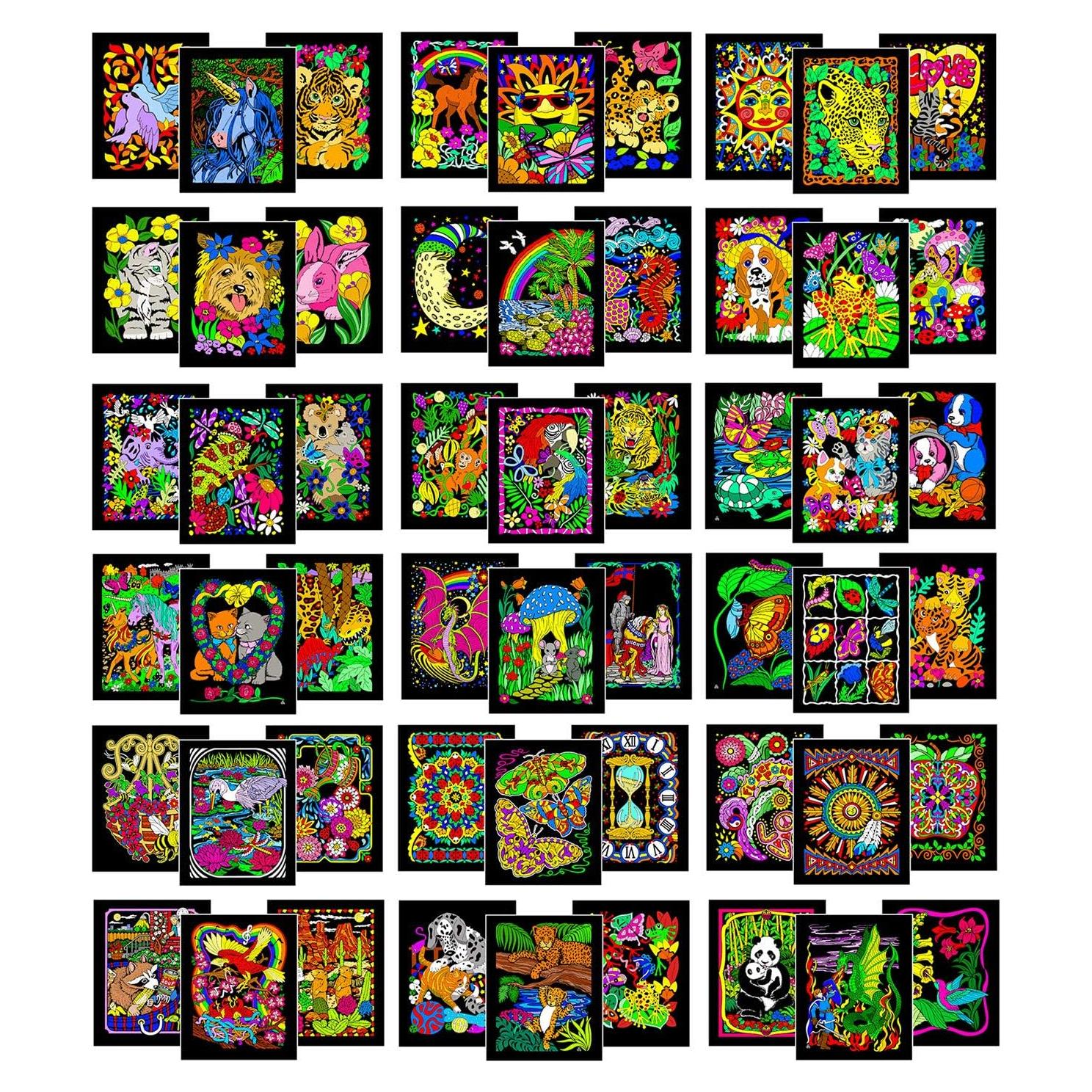 Paquete de 54 Pósters para Colorear Stuff2Color - Terciopelo Difuso