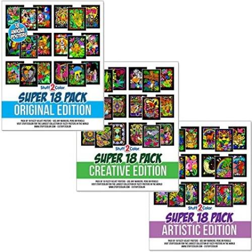 Paquete de 54 Pósters para Colorear Stuff2Color - Terciopelo Difuso