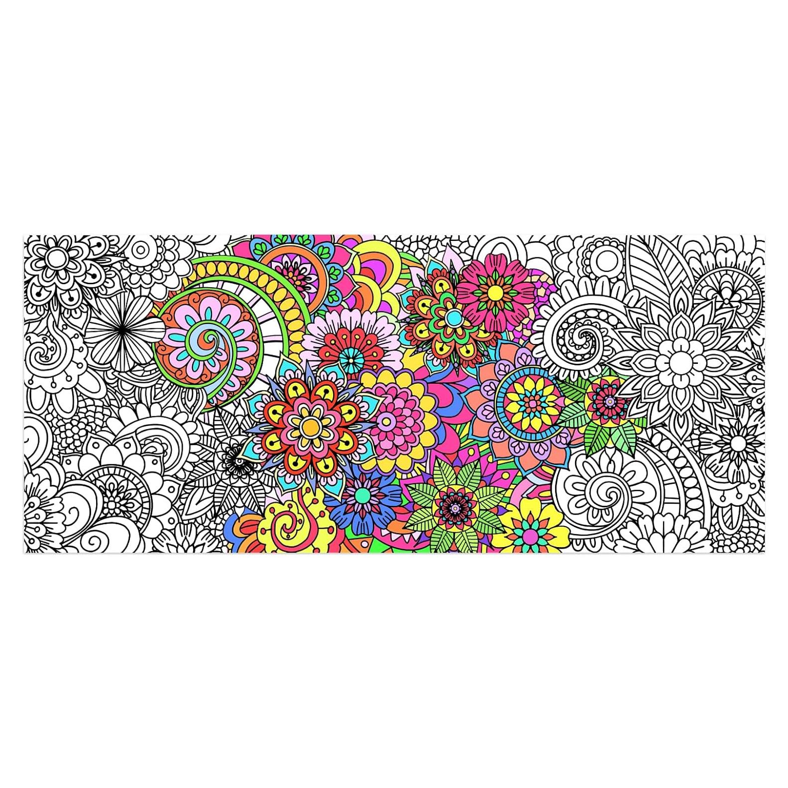 Póster para Colorear Gigante HAPMARS Mandala 140x60 cm