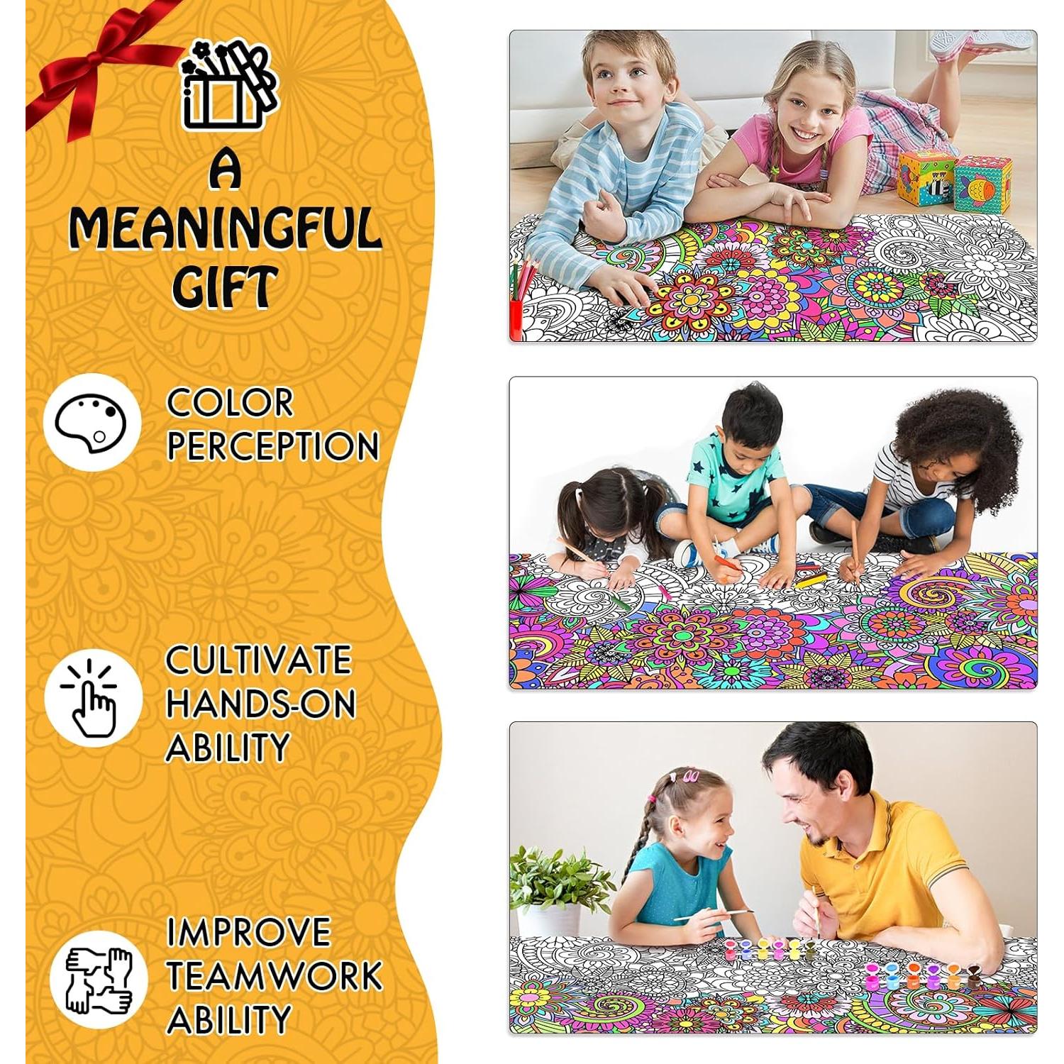 Póster para Colorear Gigante HAPMARS Mandala 140x60 cm