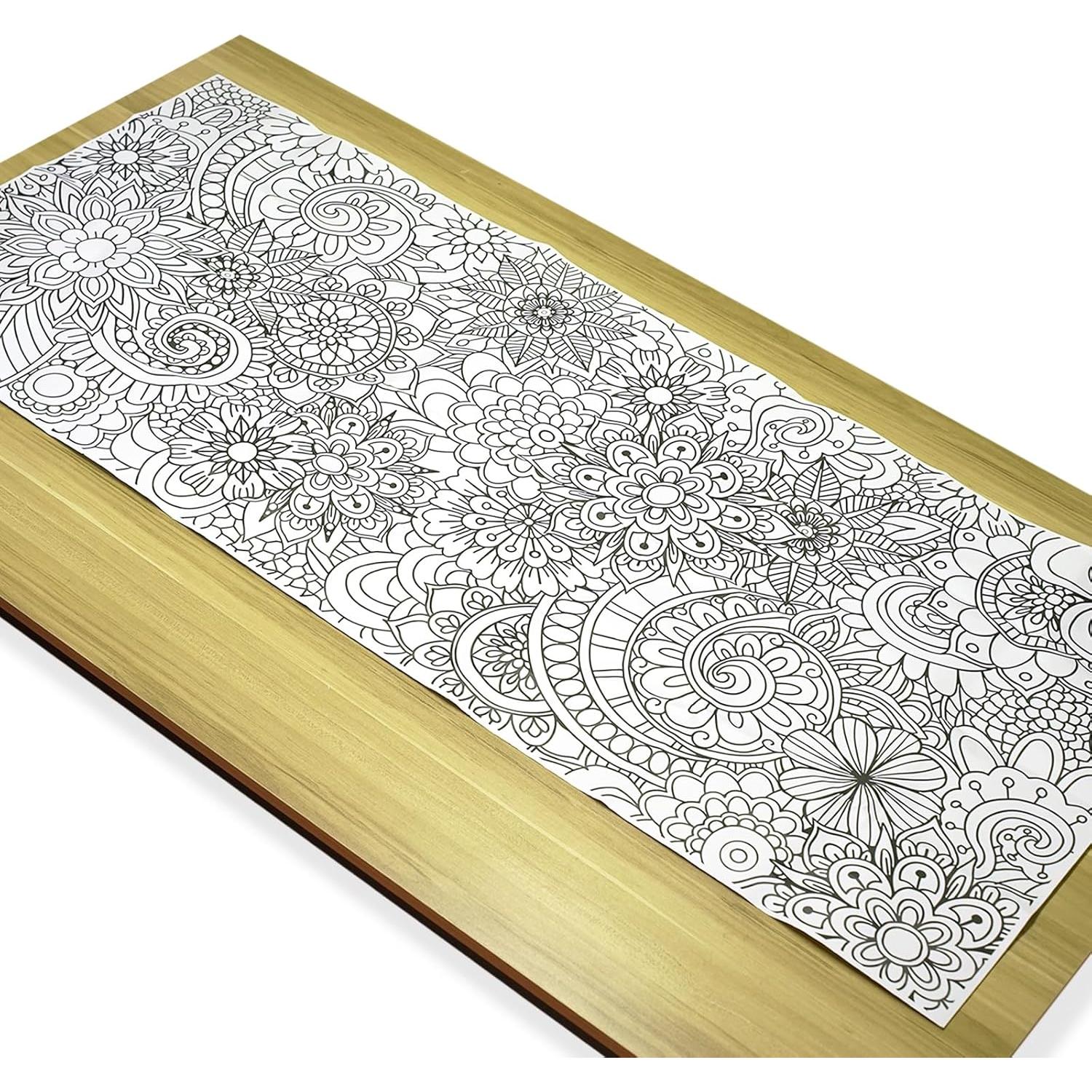 Póster para Colorear Gigante HAPMARS Mandala 140x60 cm