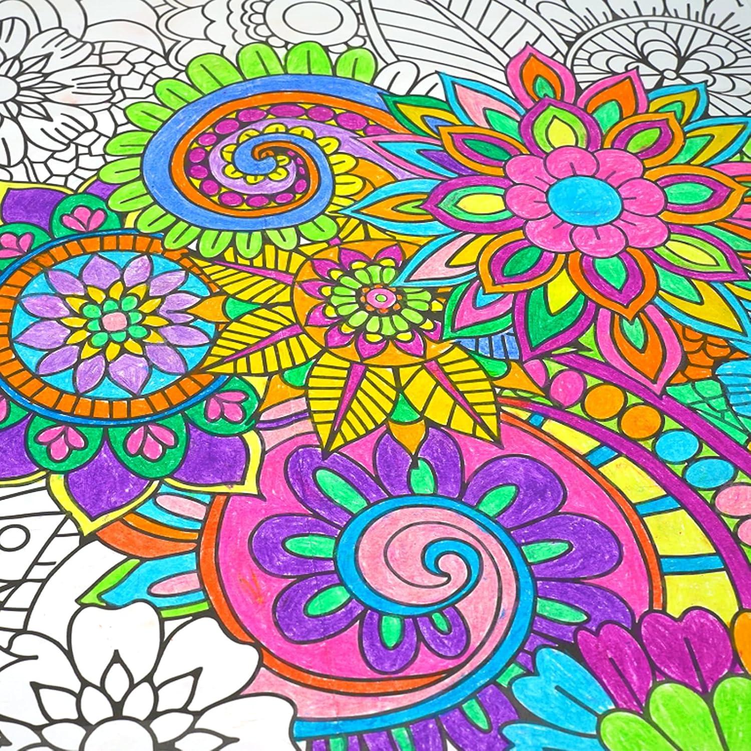 Póster para Colorear Gigante HAPMARS Mandala 140x60 cm