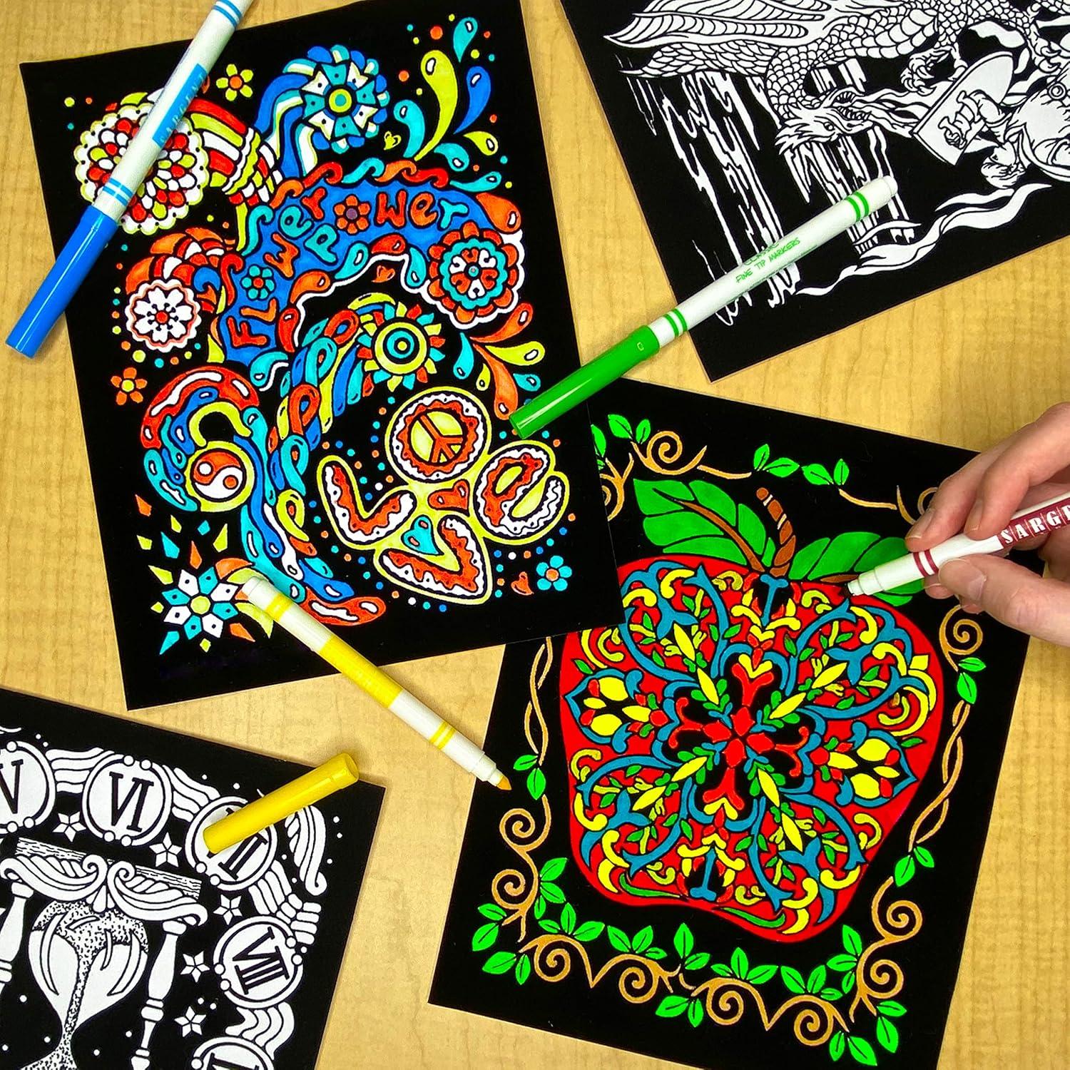 Pack de 18 Pósters de Colorear Terciopelo Stuff2Color 20x25 cm