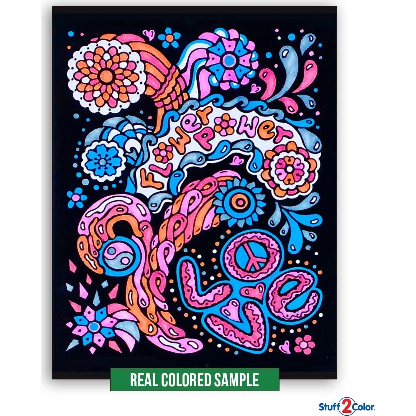 Pack de 18 Pósters de Colorear Terciopelo Stuff2Color 20x25 cm