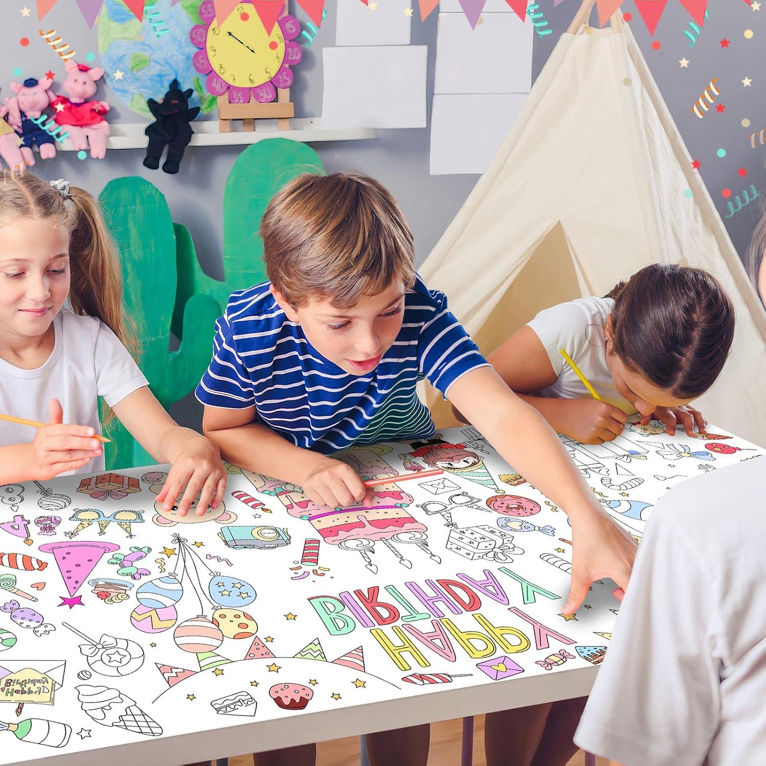 Póster Gigante de Colorear ZIZICG Cumpleaños 180x79cm