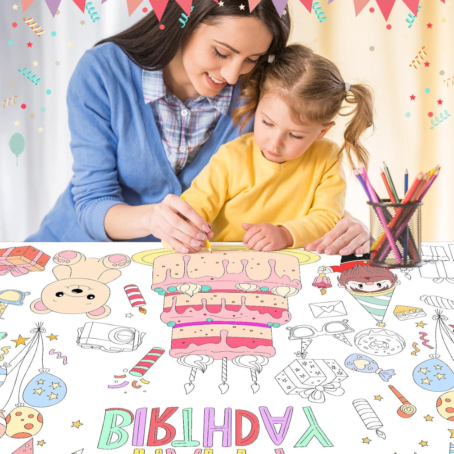 Póster Gigante de Colorear ZIZICG Cumpleaños 180x79cm