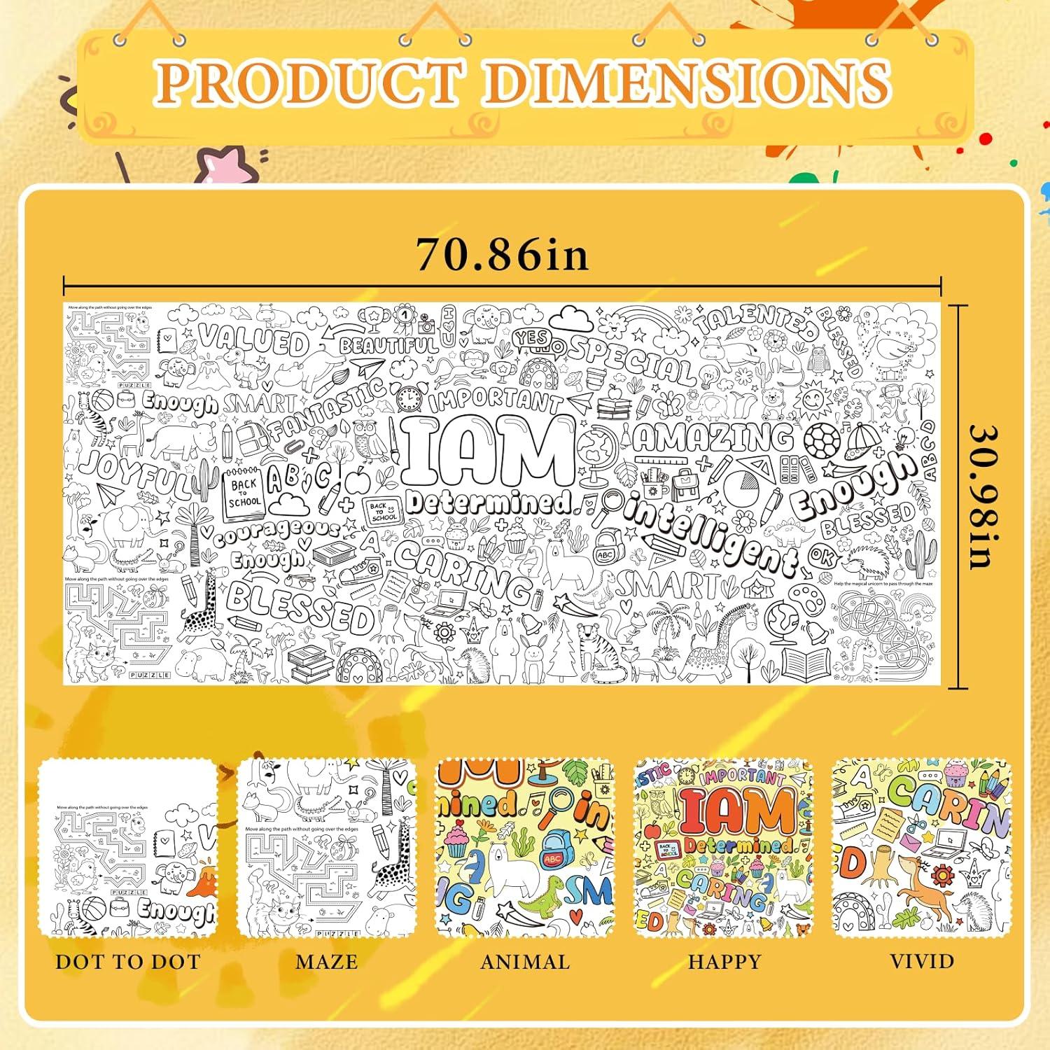 Póster para Colorear TAKEALLOKO 90 x 182 cm Afirmaciones Positivas