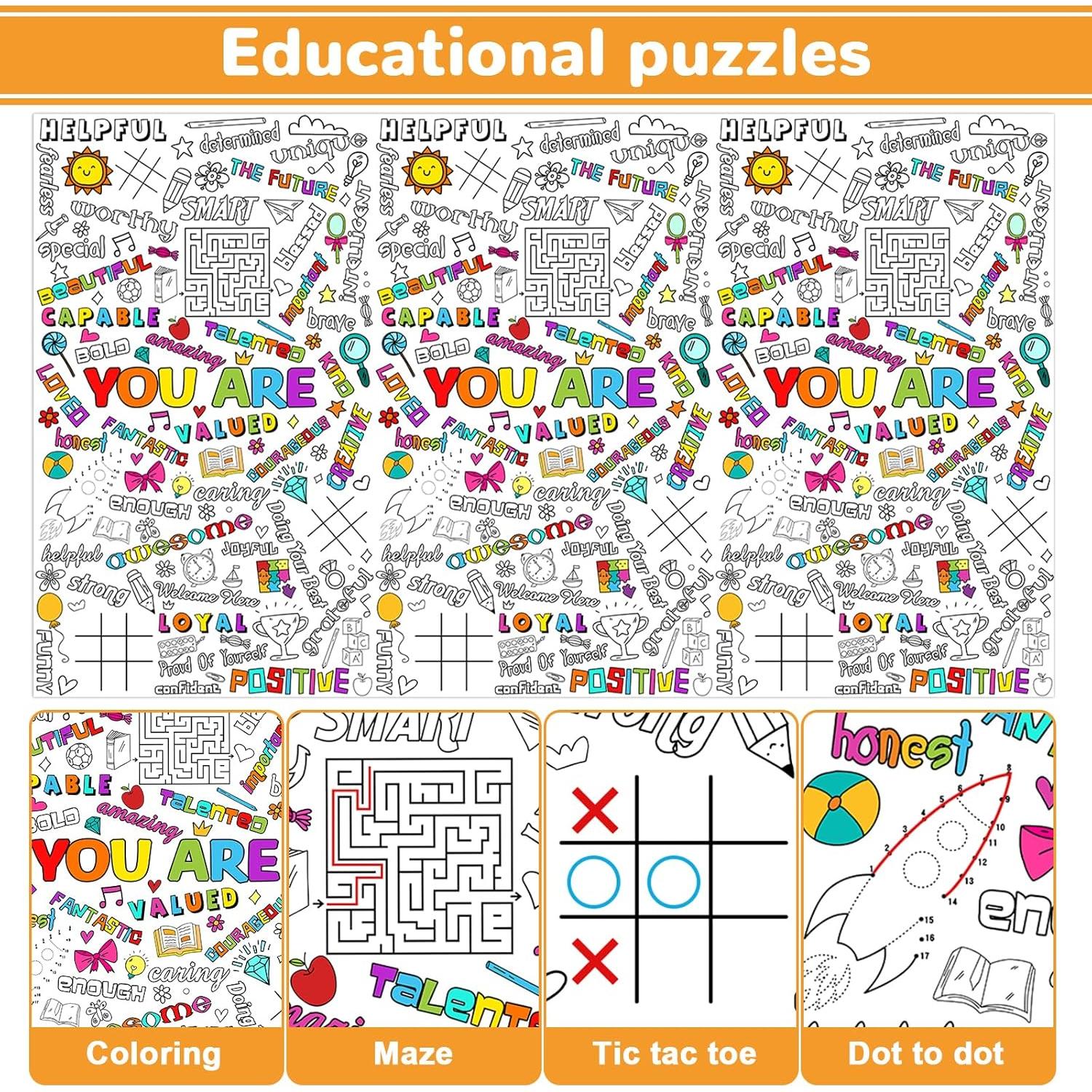 Póster Gigante para Colorear Qyeahkj 210x120 cm Afirmaciones Positivas