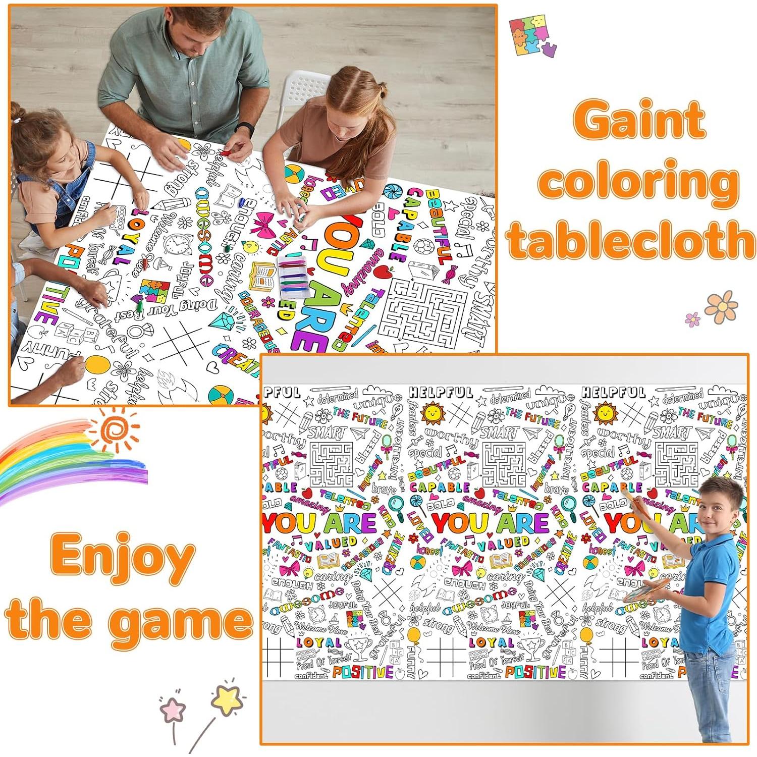 Póster Gigante para Colorear Qyeahkj 210x120 cm Afirmaciones Positivas