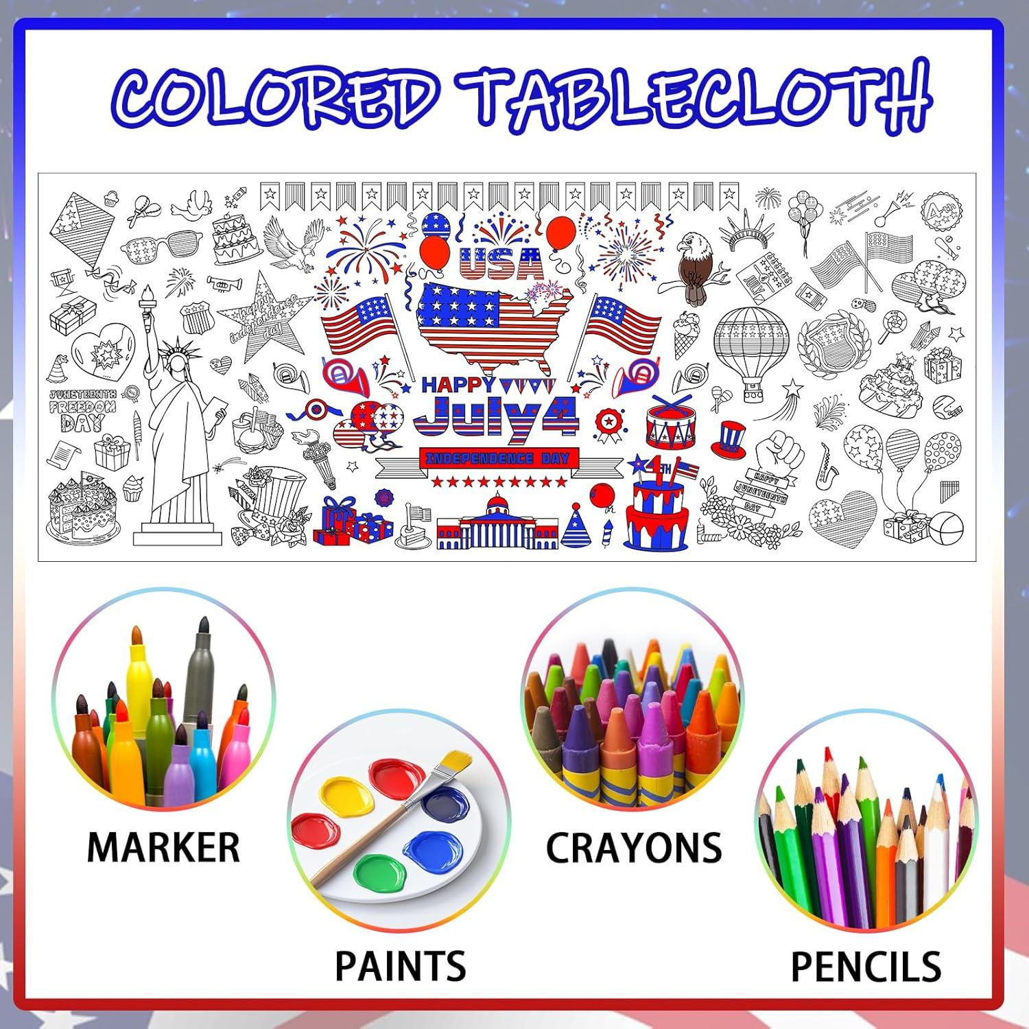 Mantel para Colorear del 4 de Julio Zhzcncg 76x183 cm DIY