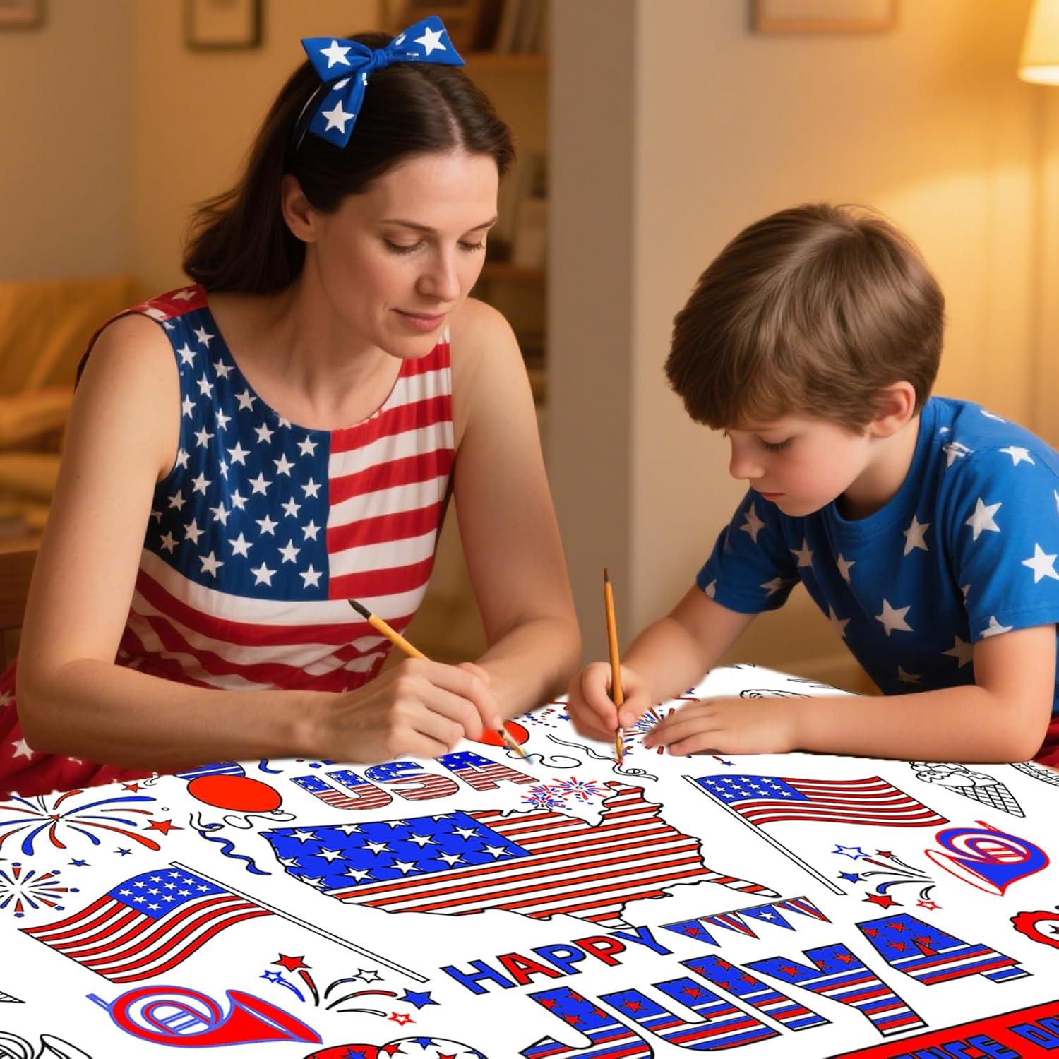 Mantel para Colorear del 4 de Julio Zhzcncg 76x183 cm DIY