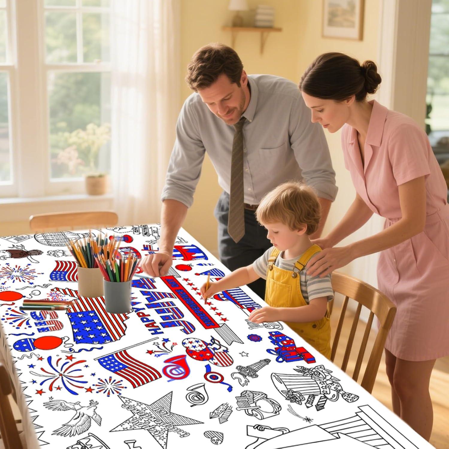 Mantel para Colorear del 4 de Julio Zhzcncg 76x183 cm DIY