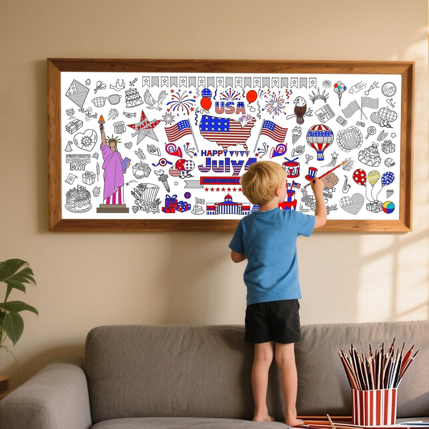 Mantel para Colorear del 4 de Julio Zhzcncg 76x183 cm DIY