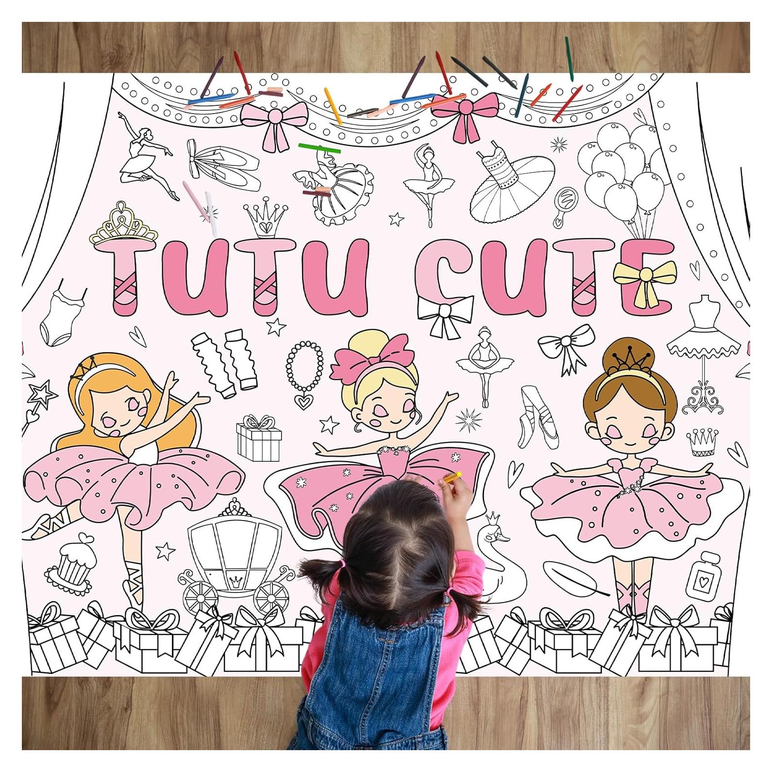 Póster para Colorear Gigante Bailarina Naozinebi 110x80cm