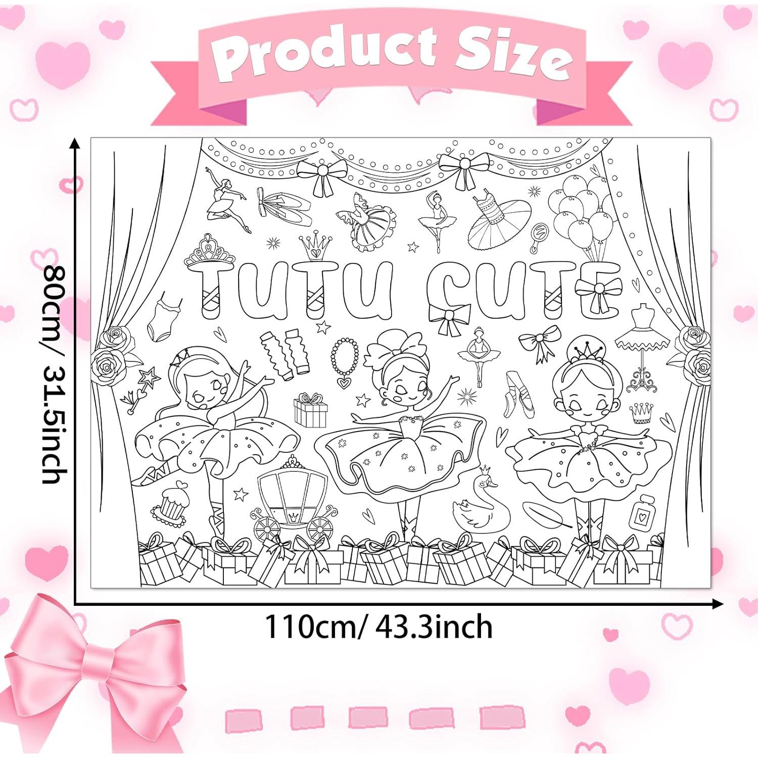 Póster para Colorear Gigante Bailarina Naozinebi 110x80cm