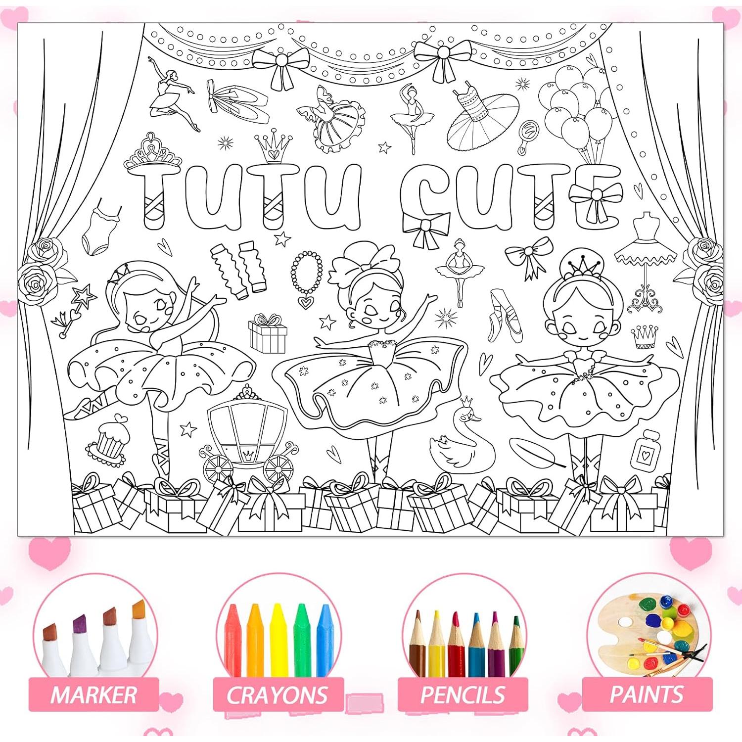 Póster para Colorear Gigante Bailarina Naozinebi 110x80cm