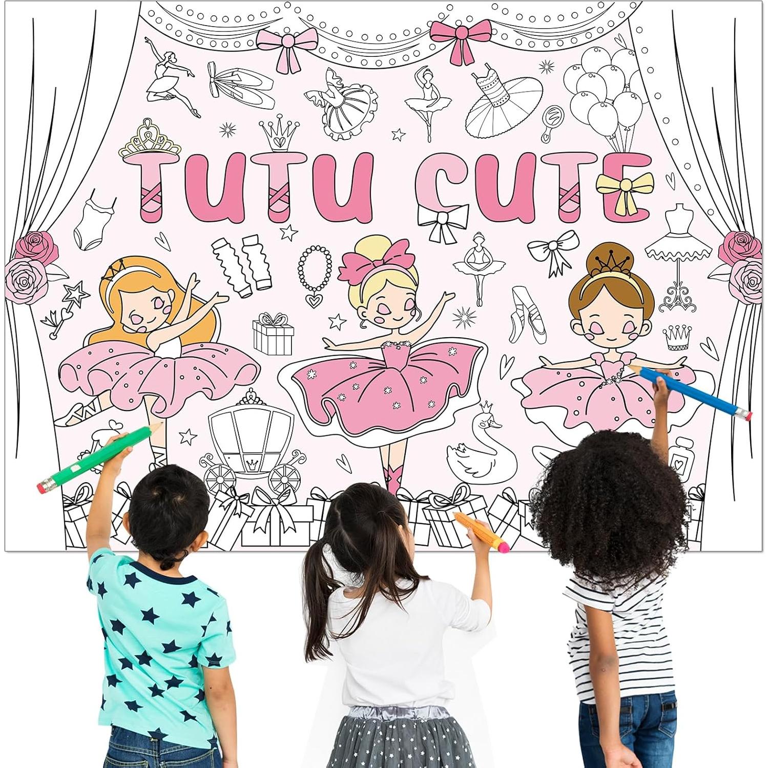 Póster para Colorear Gigante Bailarina Naozinebi 110x80cm