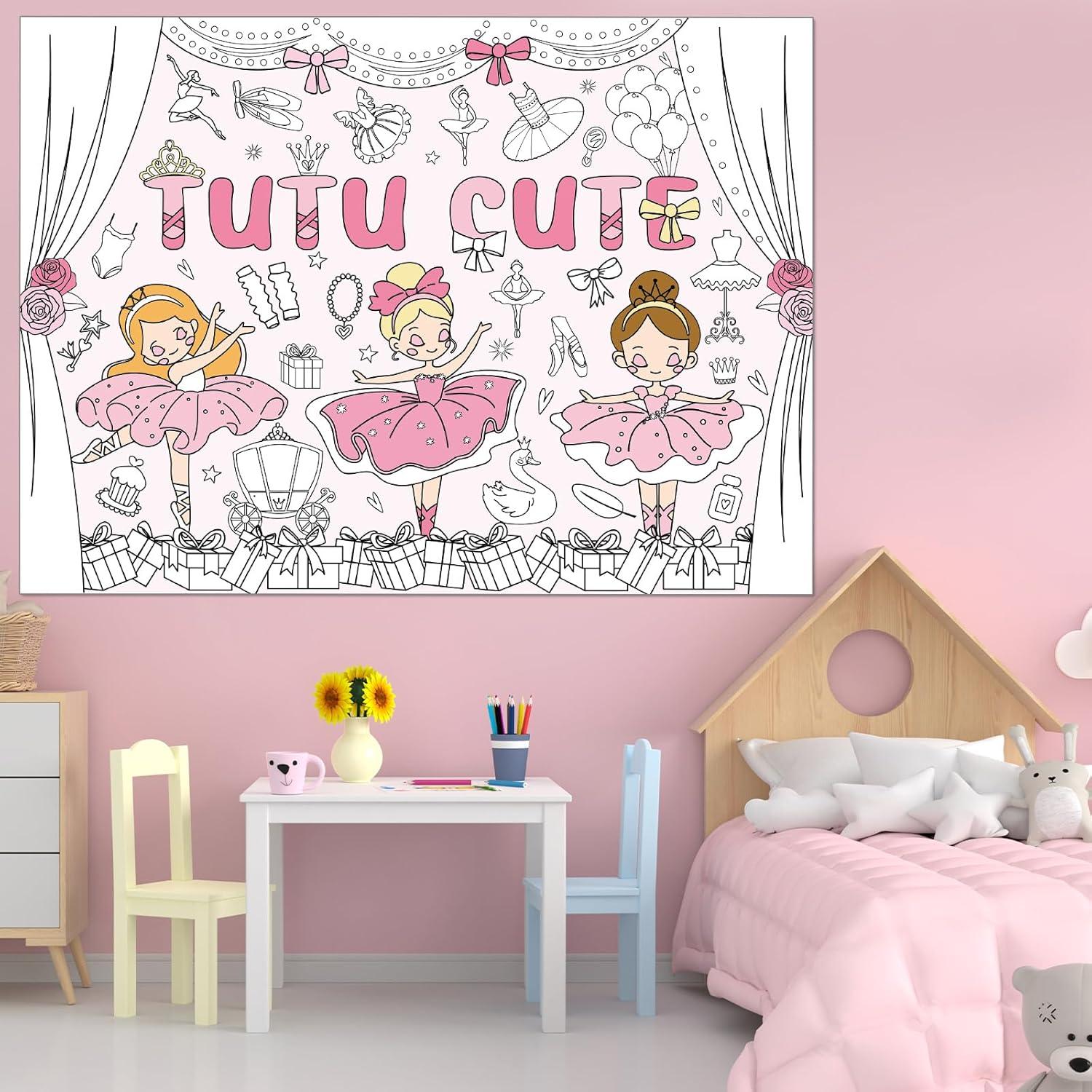 Póster para Colorear Gigante Bailarina Naozinebi 110x80cm