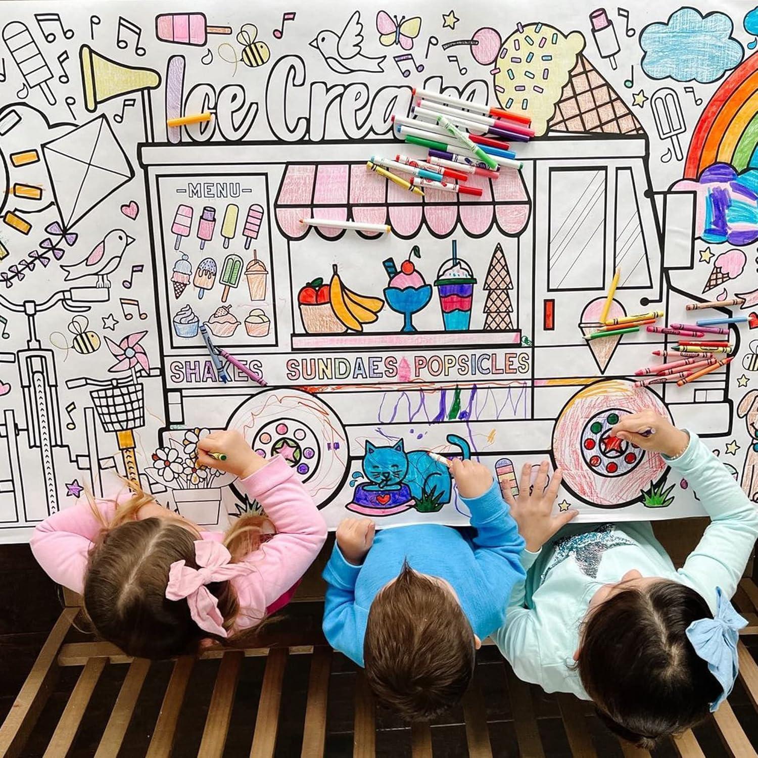 Mantel para Colorear Helados Tiny Expressions 76x183 cm