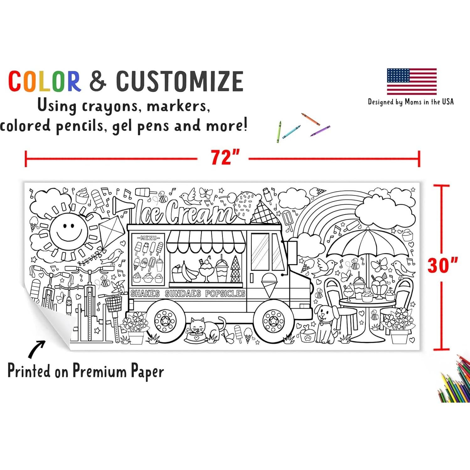 Mantel para Colorear Helados Tiny Expressions 76x183 cm