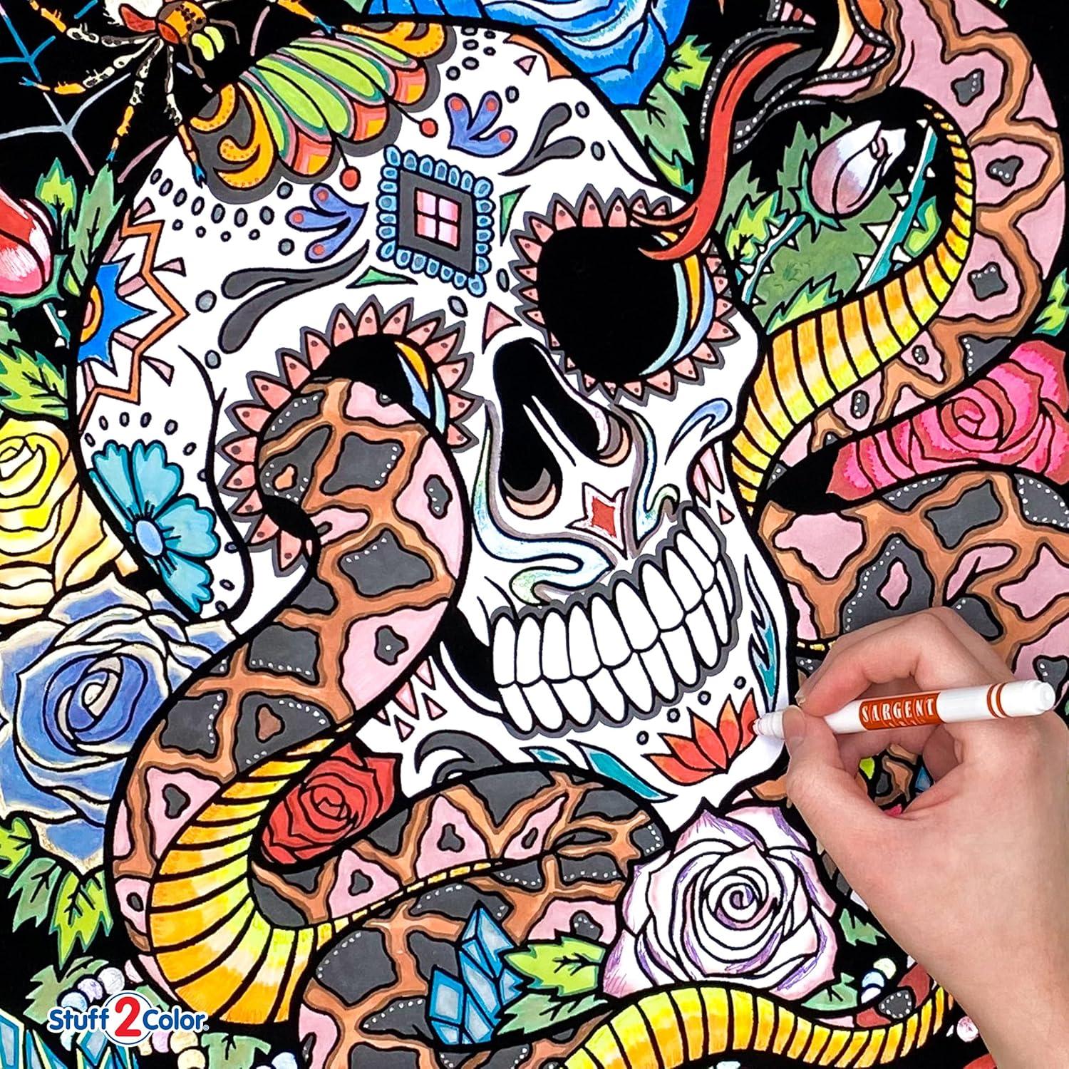 Póster para Colorear Stuff2Color Calavera y Serpiente 40x50cm