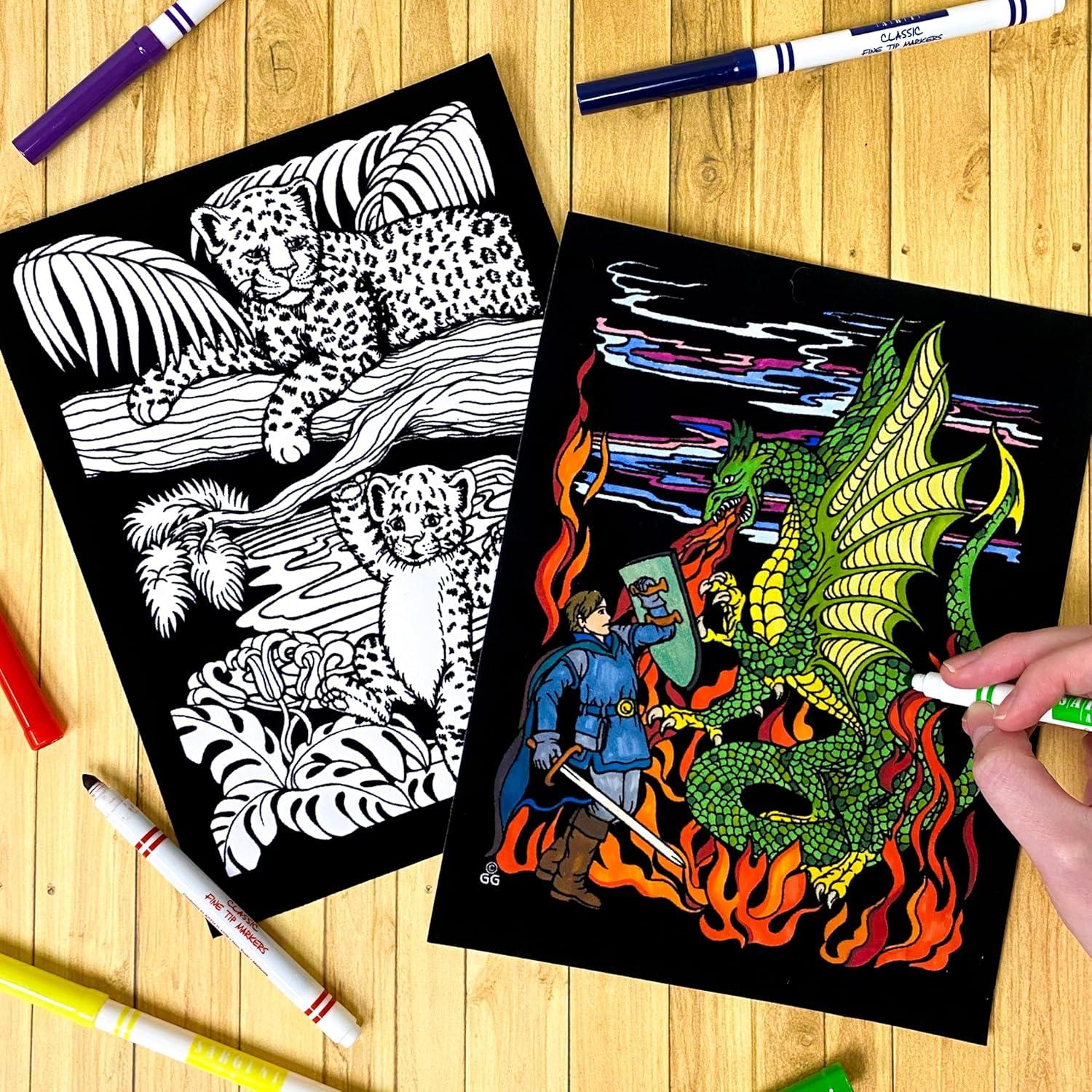 Paquete de 6 Pósters de Colorear Stuff2Color - Terciopelo Negro