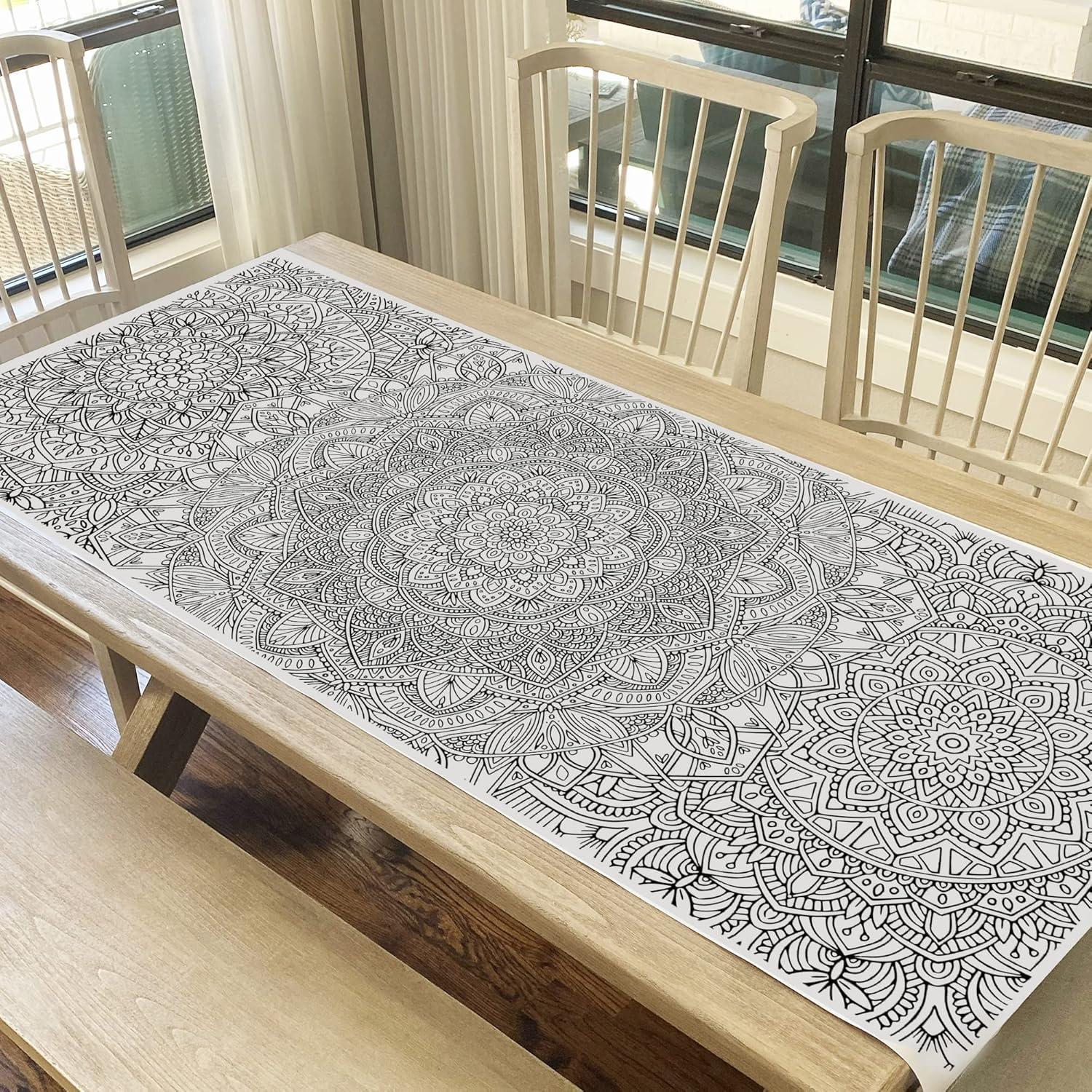 Póster de Colorear Mandala Gigante Expresiones Pequeñas 183x76 cm