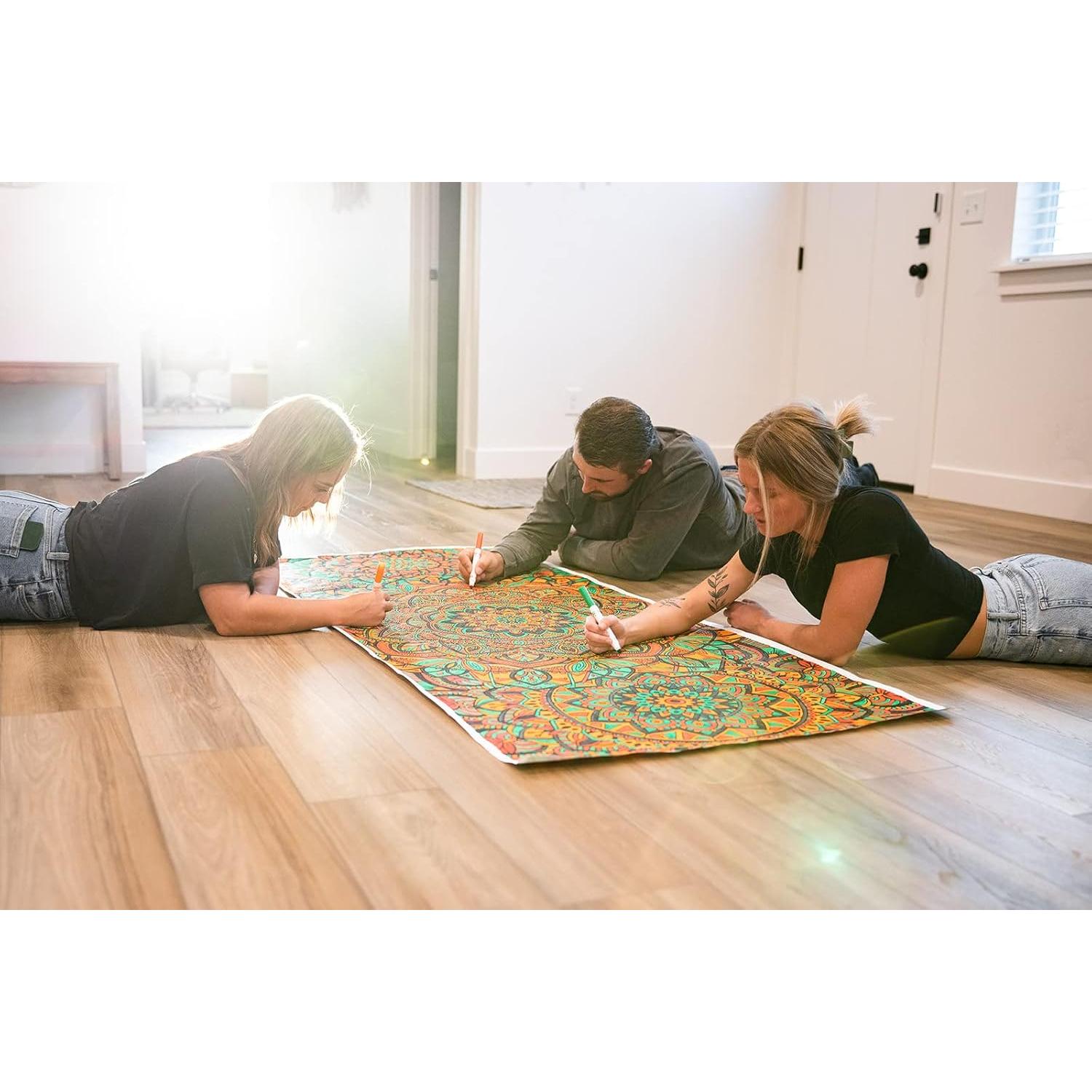 Póster de Colorear Mandala Gigante Expresiones Pequeñas 183x76 cm