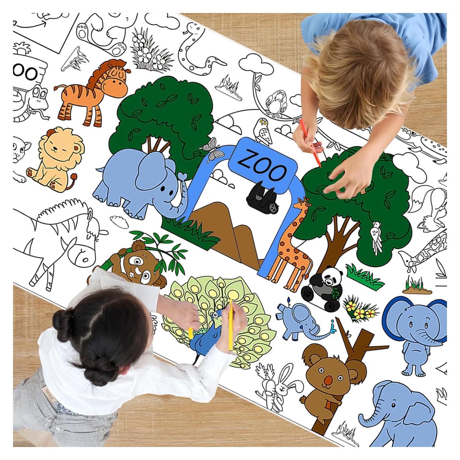 Póster para Colorear Gigante Winbar 76x183 cm Animales
