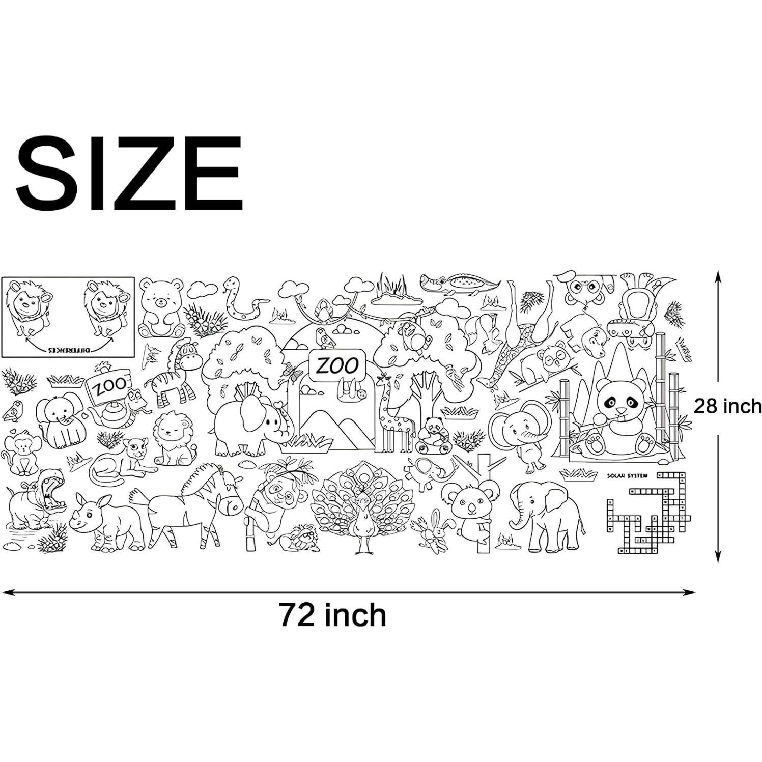 Póster para Colorear Gigante Winbar 76x183 cm Animales