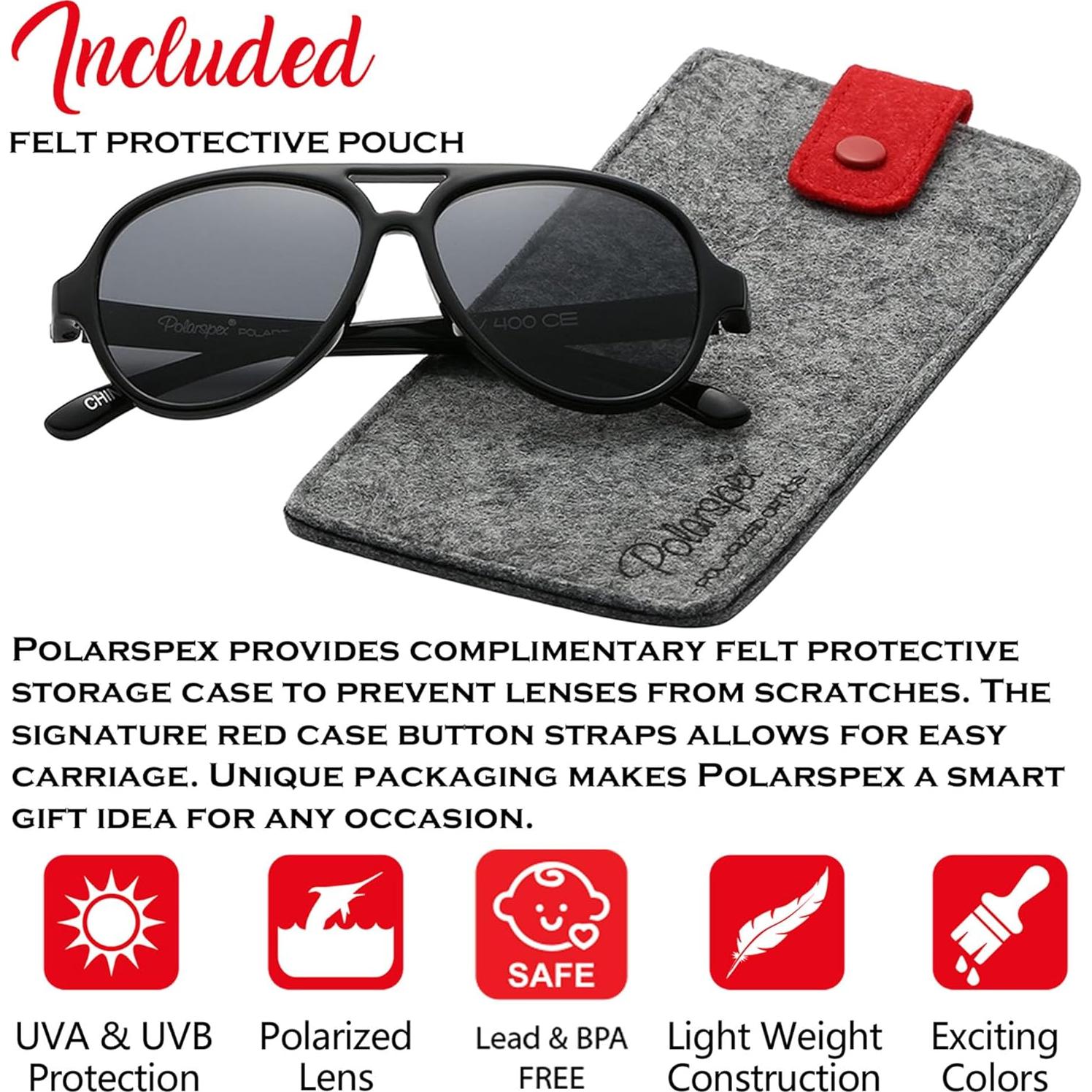 Gafas de sol PolarSpex para niños aviador polarizadas 100% UV