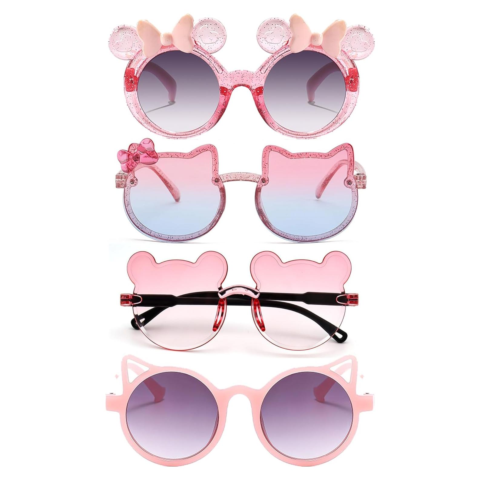 Gafas de sol para niñas 3 pares gatitas rosas UV400