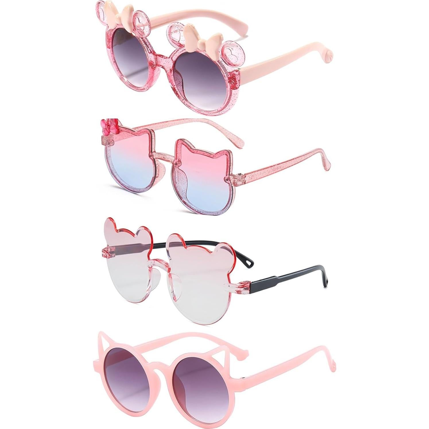 Gafas de sol para niñas 3 pares gatitas rosas UV400