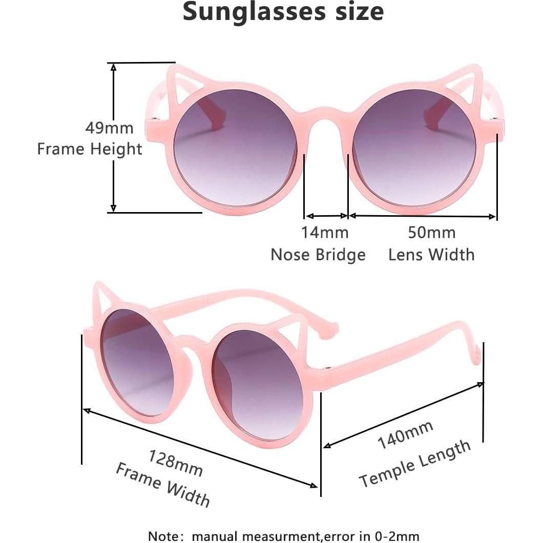 Gafas de sol para niñas 3 pares gatitas rosas UV400