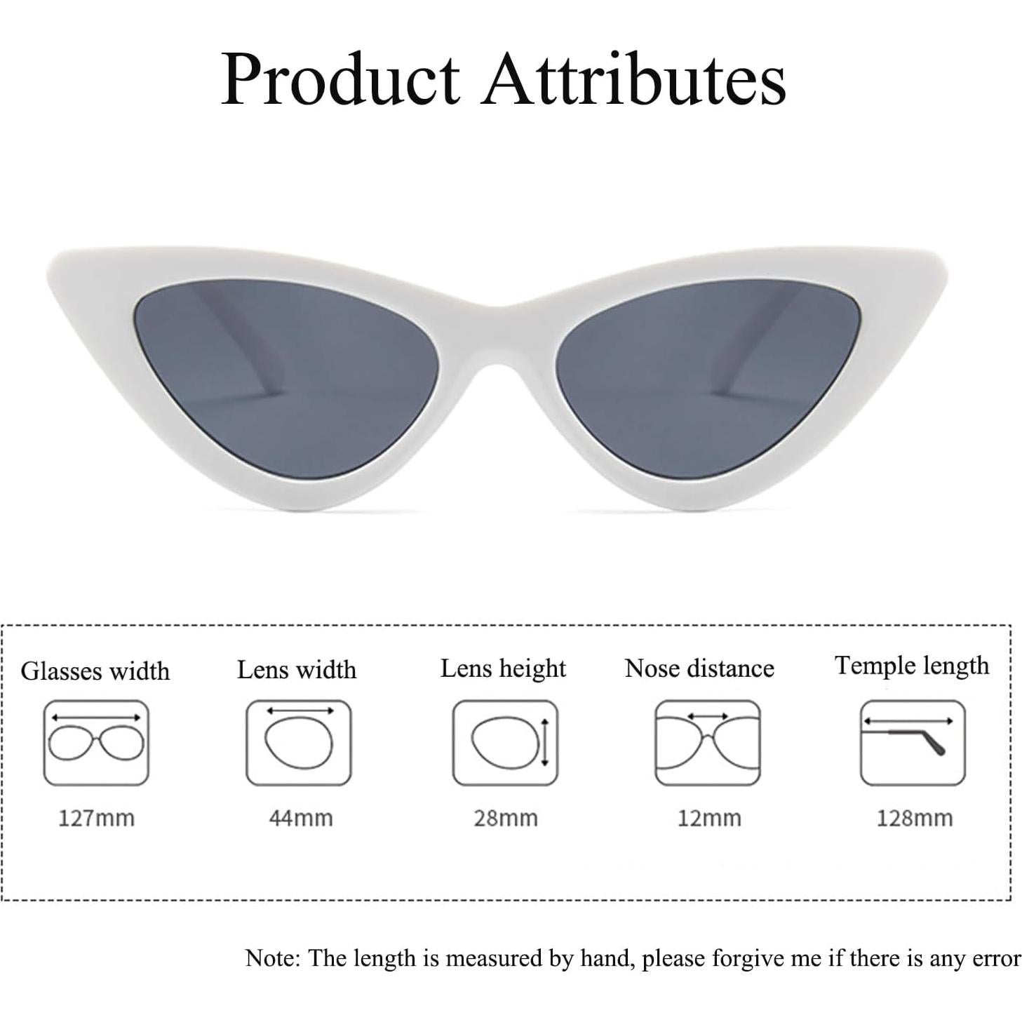 Gafas de sol ojo de gato WZWLKJ para niñas UV400 blancas