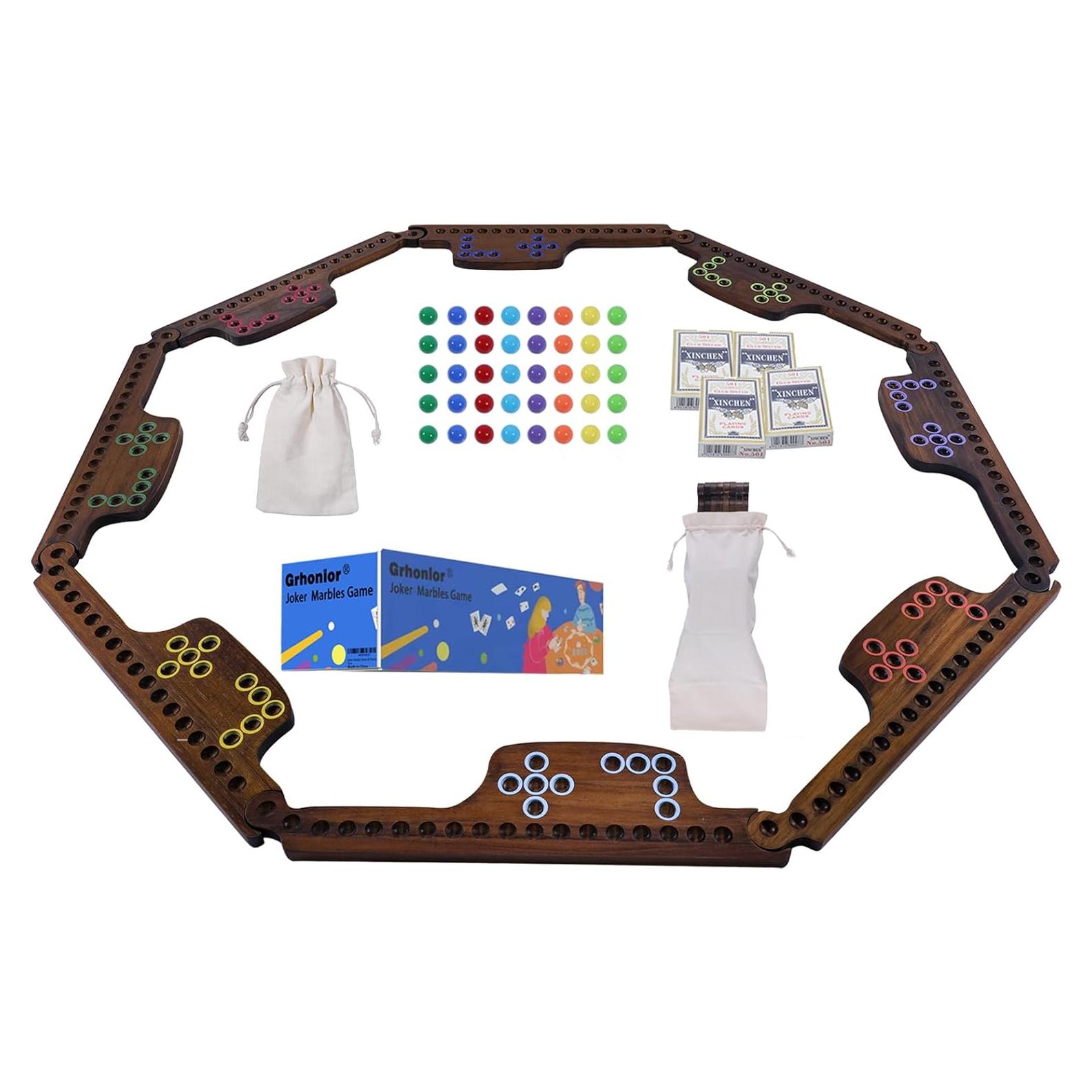 Juego de Mesa de Canicas y Jokers Grhonior para 2-8 Jugadores