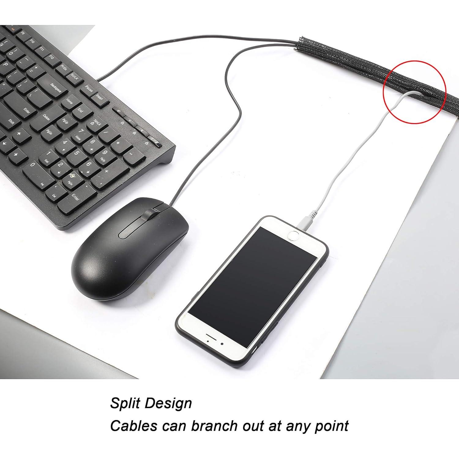 CrocSee Manga de Gestión de Cables 7,62 m Negro