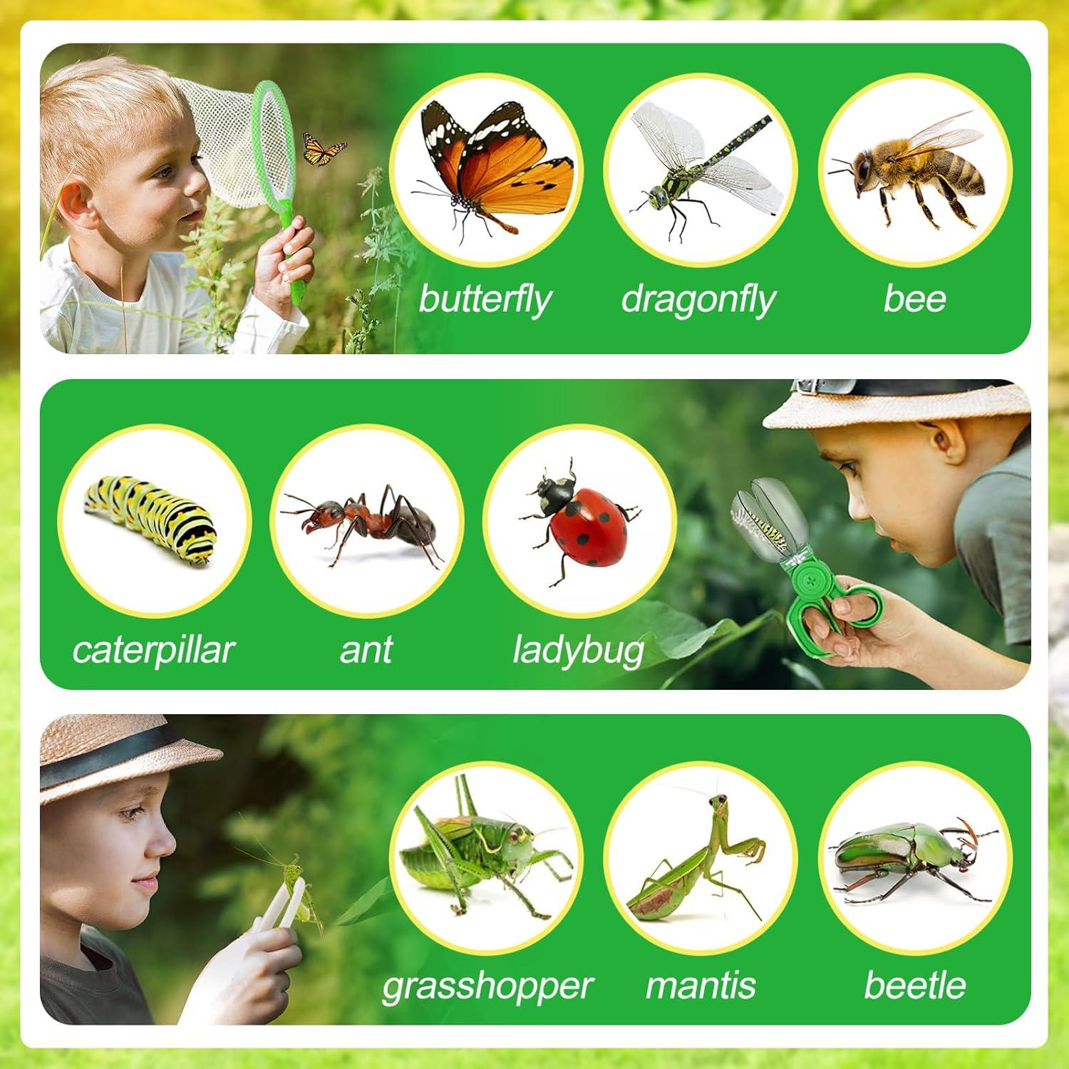 Biubee Kit de Captura de Insectos para Niños - 8 Piezas, Verde