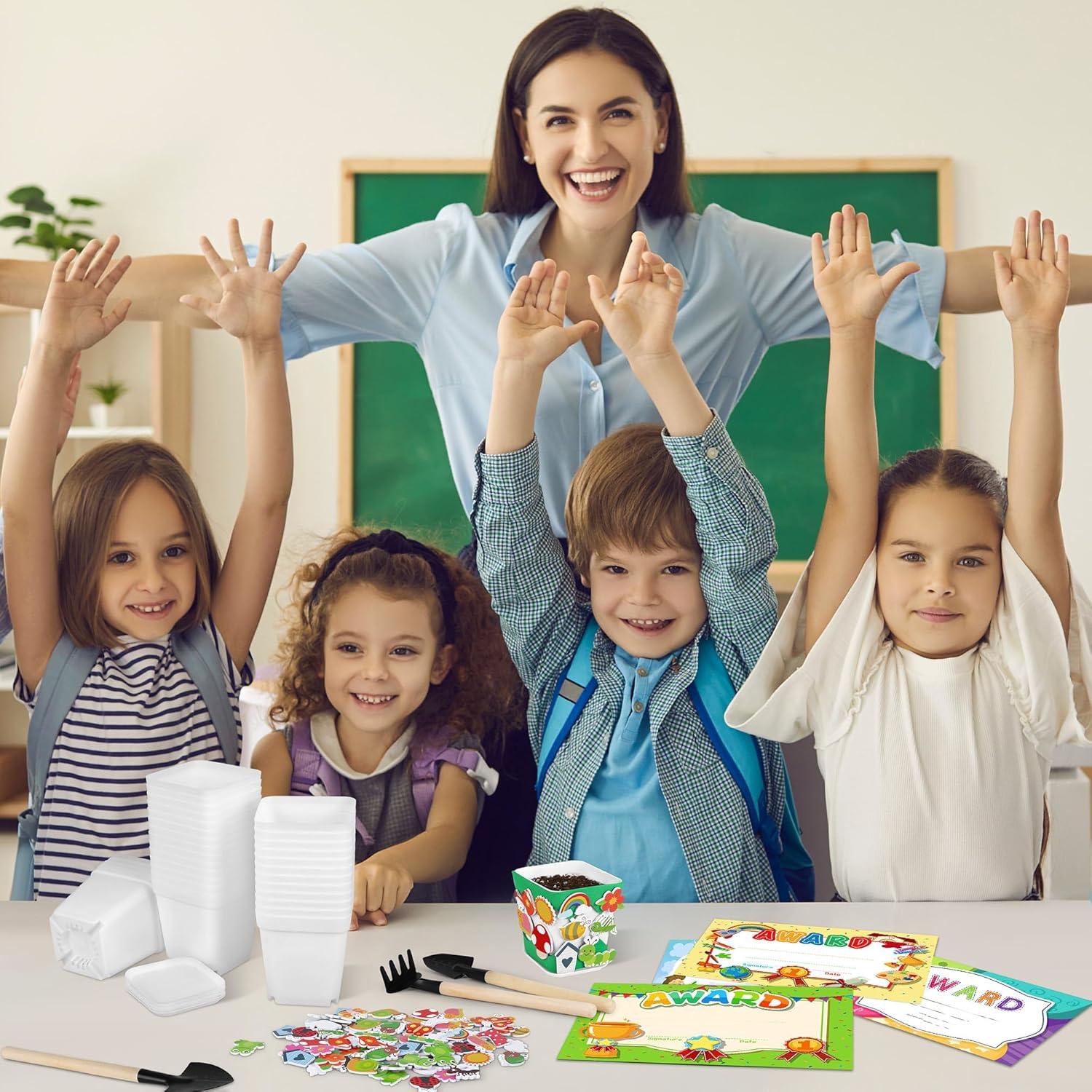 Kit de Manualidades de Jardín Elcoho 36 Macetas Plástico DIY