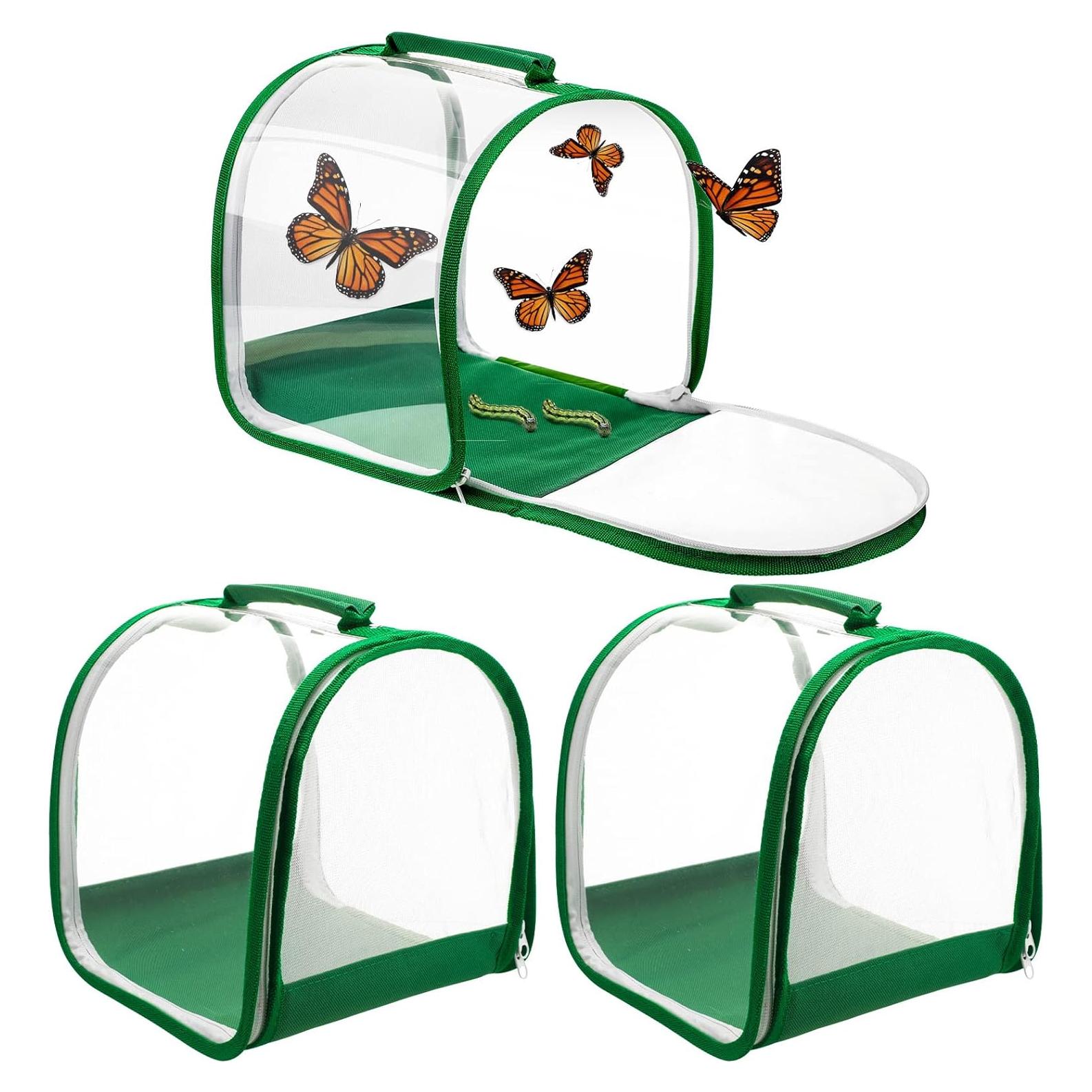 3 Piezas Jaula de Malla para Mariposas Sratte 20x20 cm