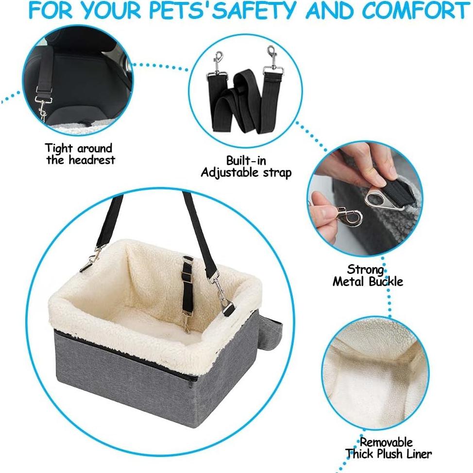 Asiento Elevado para Perros y Gatos Pequeños UNICITII Gris