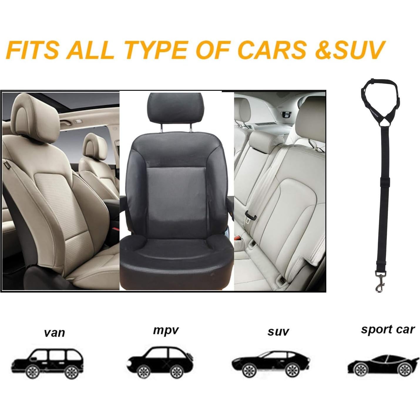 Cinturones de Seguridad para Perros CGBOOM Ajustables 2 Pzas