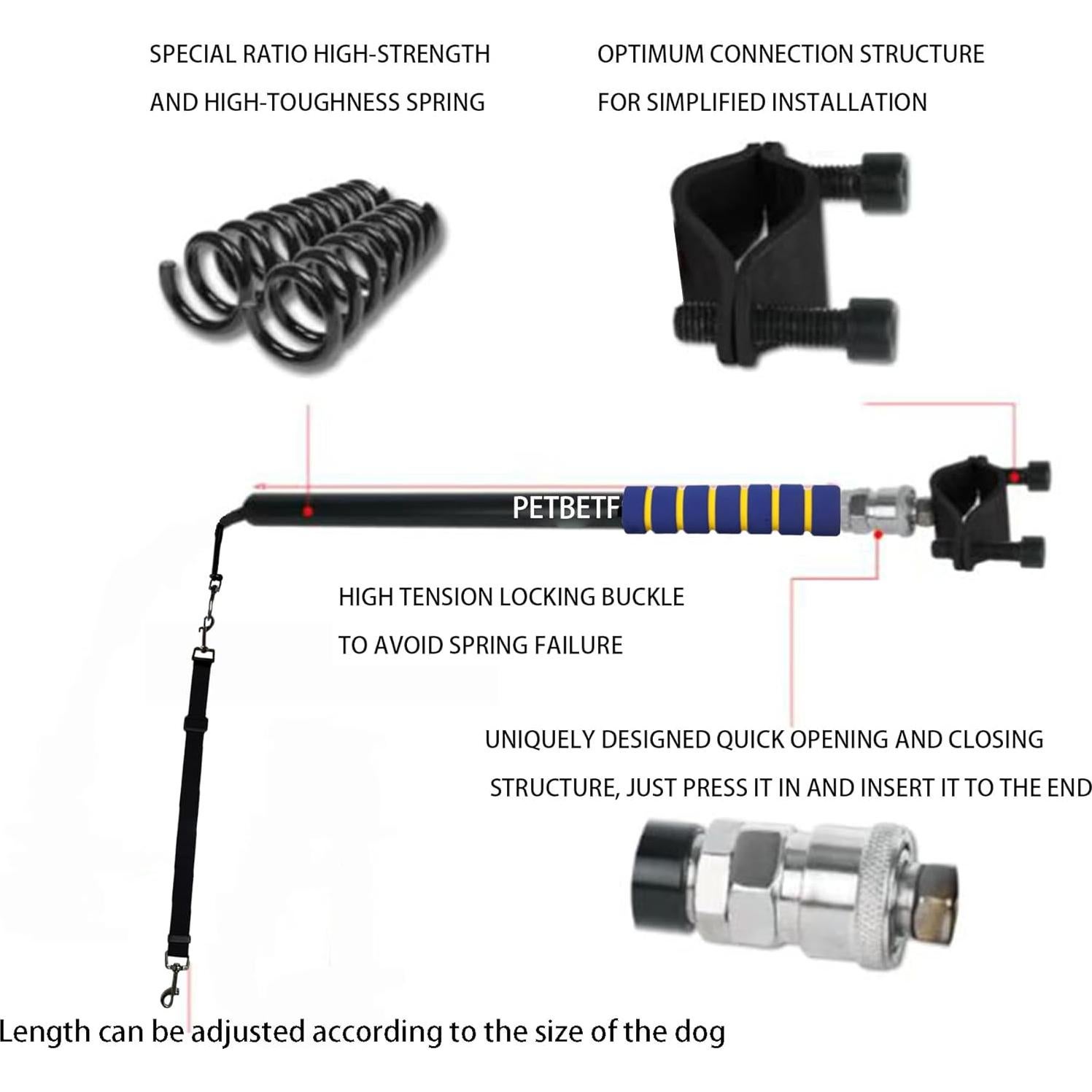 Correa para Bicicleta para Perros Petbetf con Absorción de Choque
