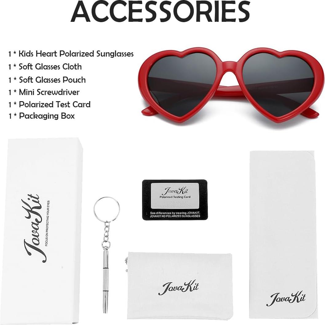 Gafas de sol polarizadas JOVAKIT corazón UV400 para niñas