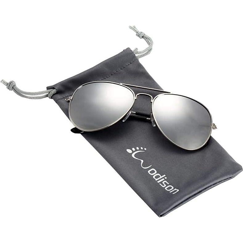 Gafas de Sol para Niños WODISON Metal UV400 Plata