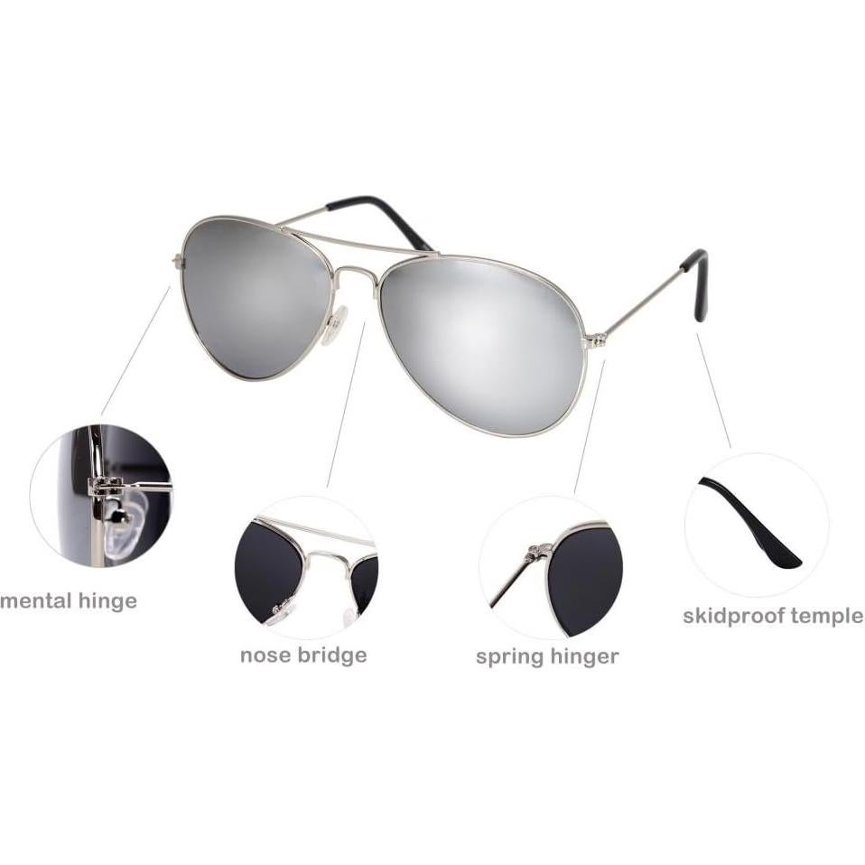 Gafas de Sol para Niños WODISON Metal UV400 Plata