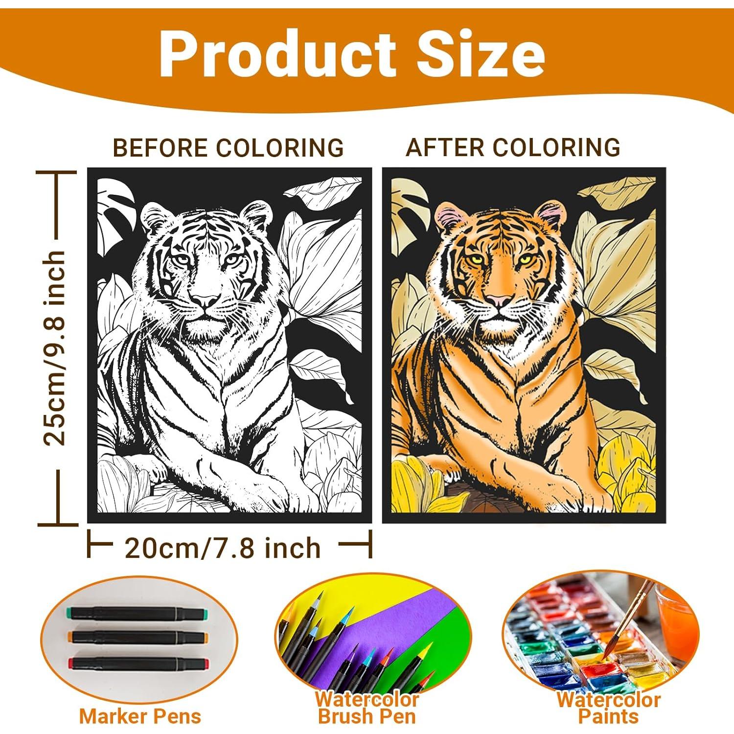 Pósters de Terciopelo para Colorear HOTPLACY - 48 Pcs Animales