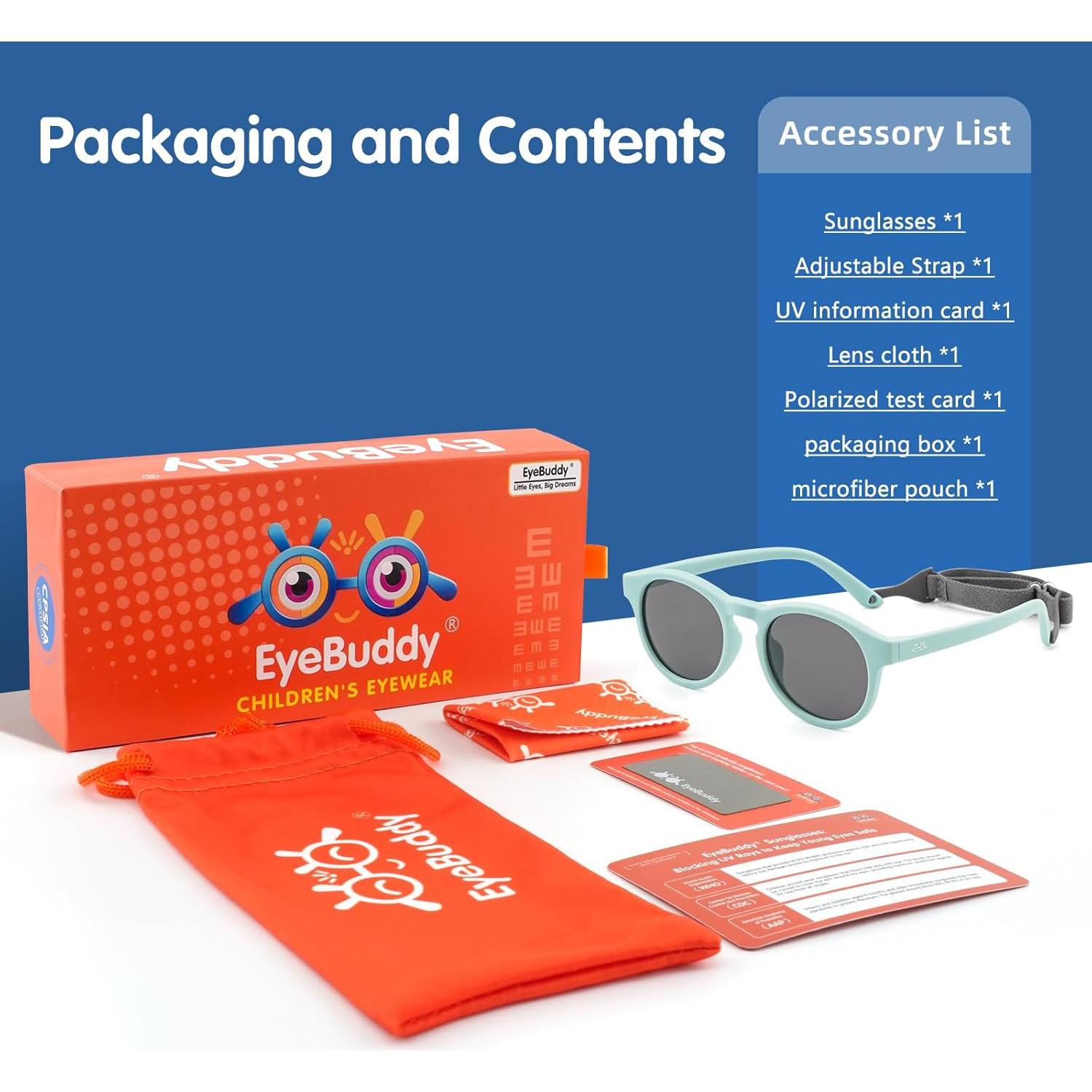 Gafas de sol polarizadas EYEBUDDY UV 400 para niños 0-2 años